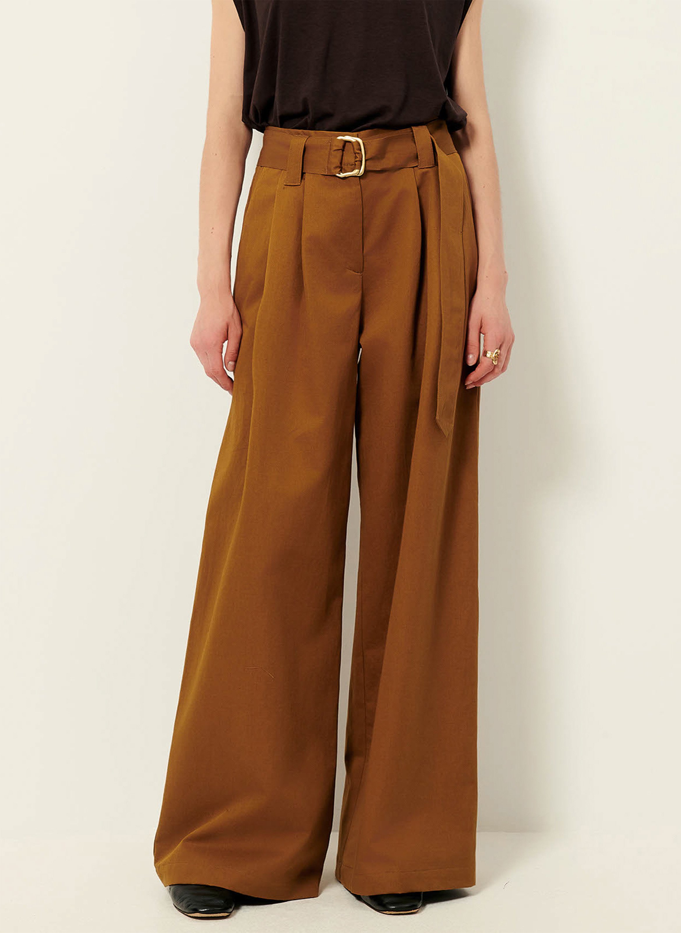 Cotton-blend chinos SESSUN Brown