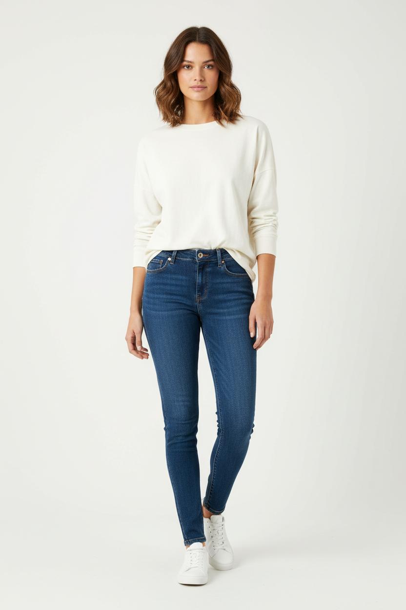 Cropped slim jeans with studs LEVI'S - Seconde main Blue