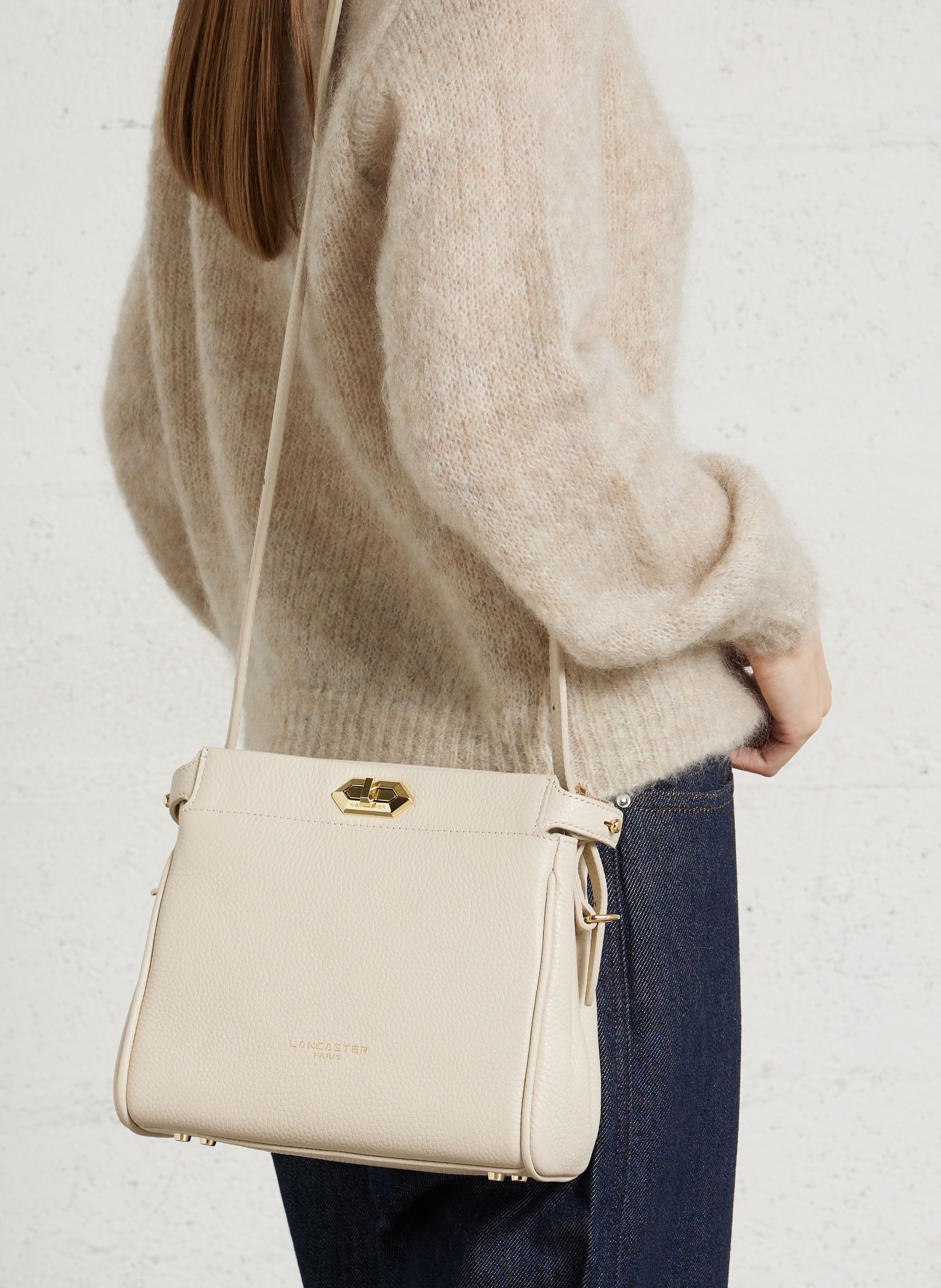 Dori leather shoulder bag LANCASTER PARIS White