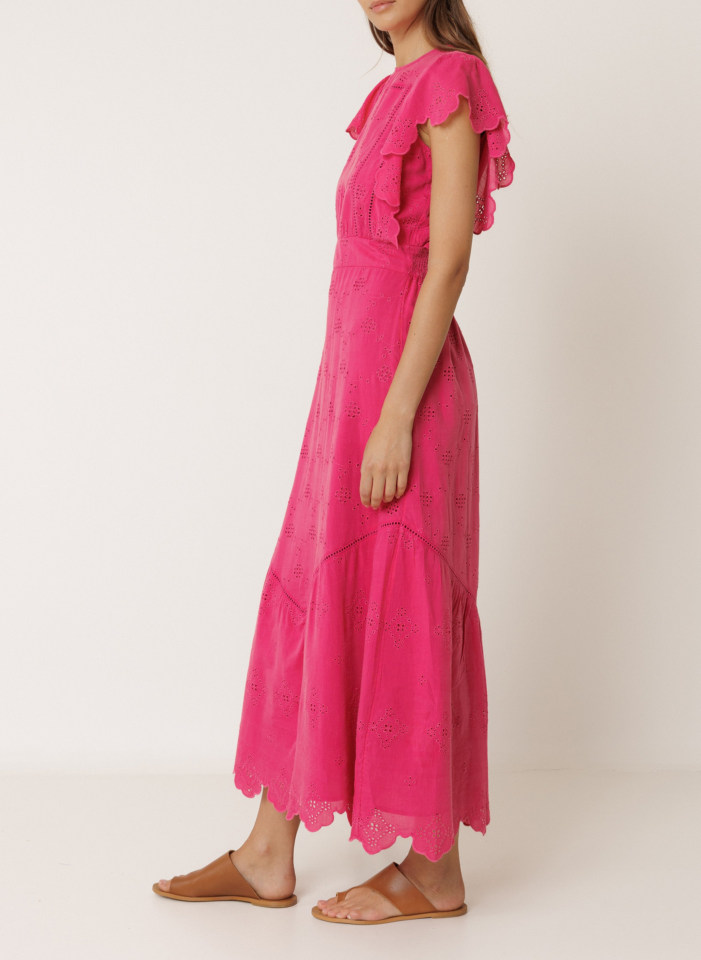 Robe longue brodée unie INDI & COLD