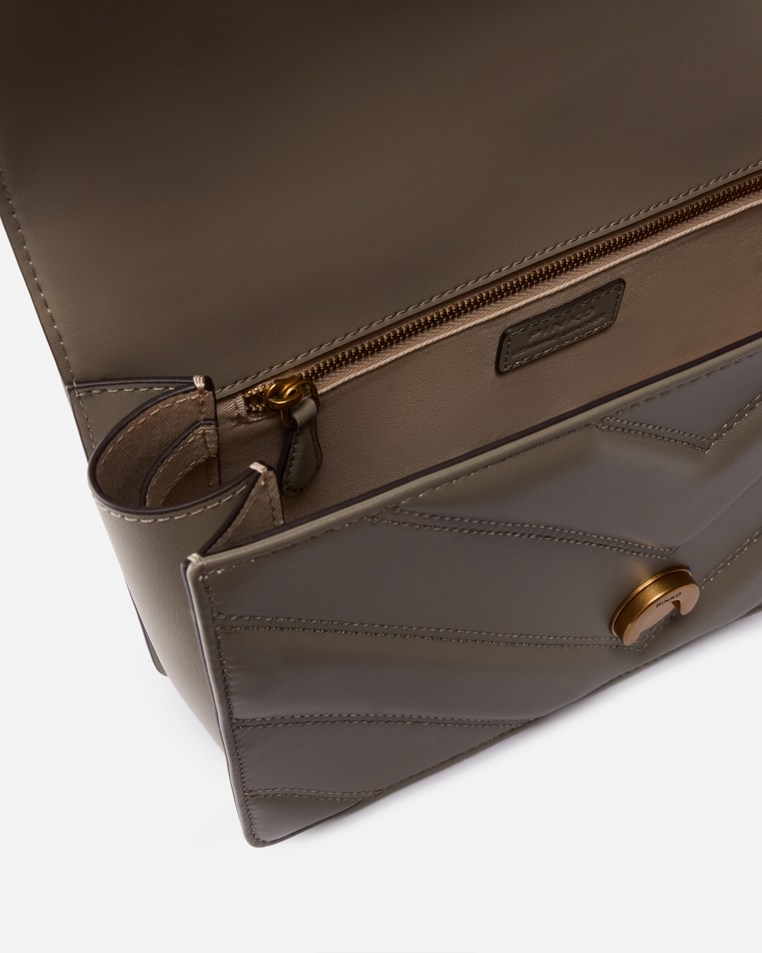 Medium Love Bag One Light handbag in Chevron Nappa leather PINKO Brown