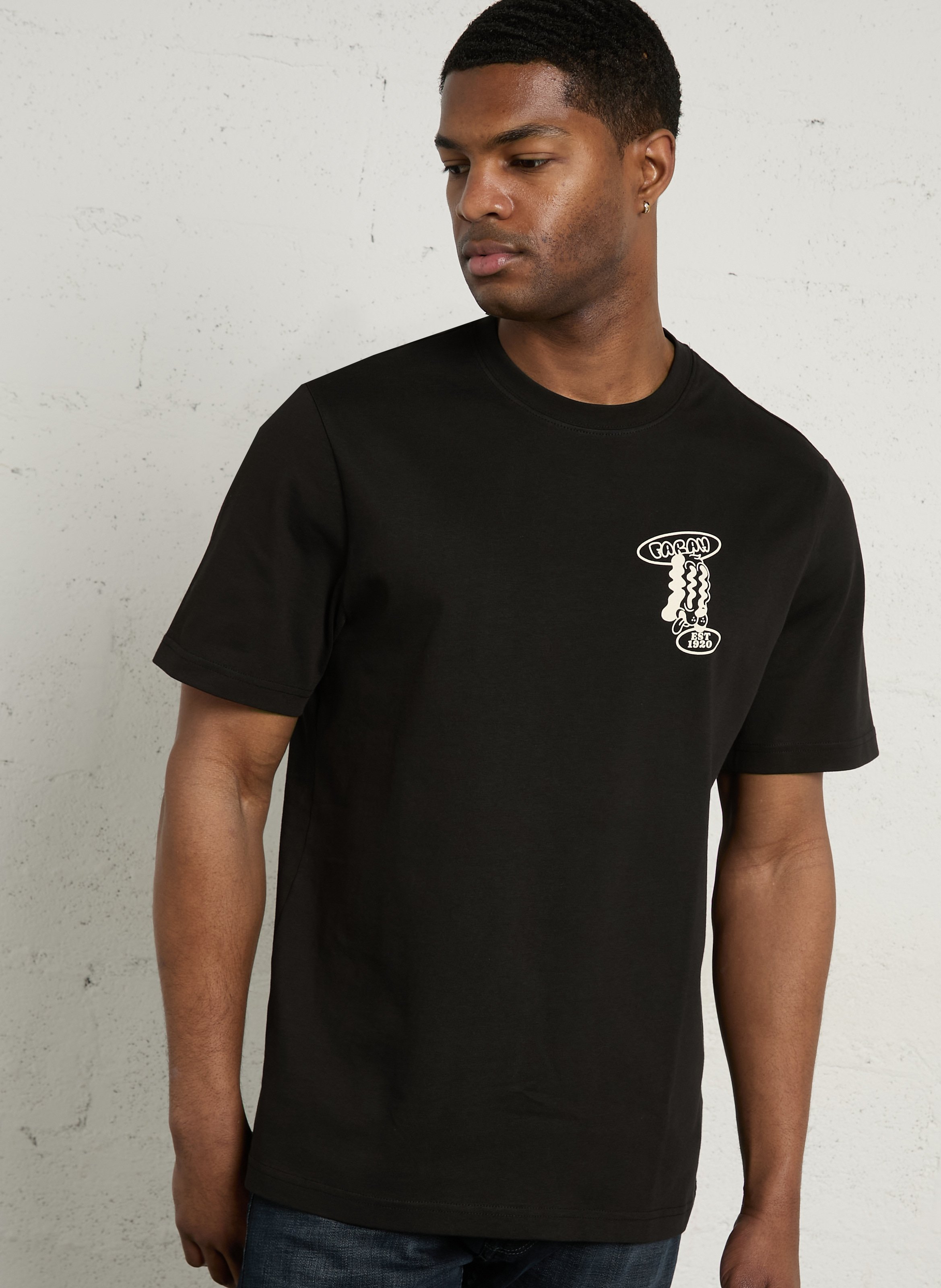 Tee-shirt droit col rond en coton bio FARAH