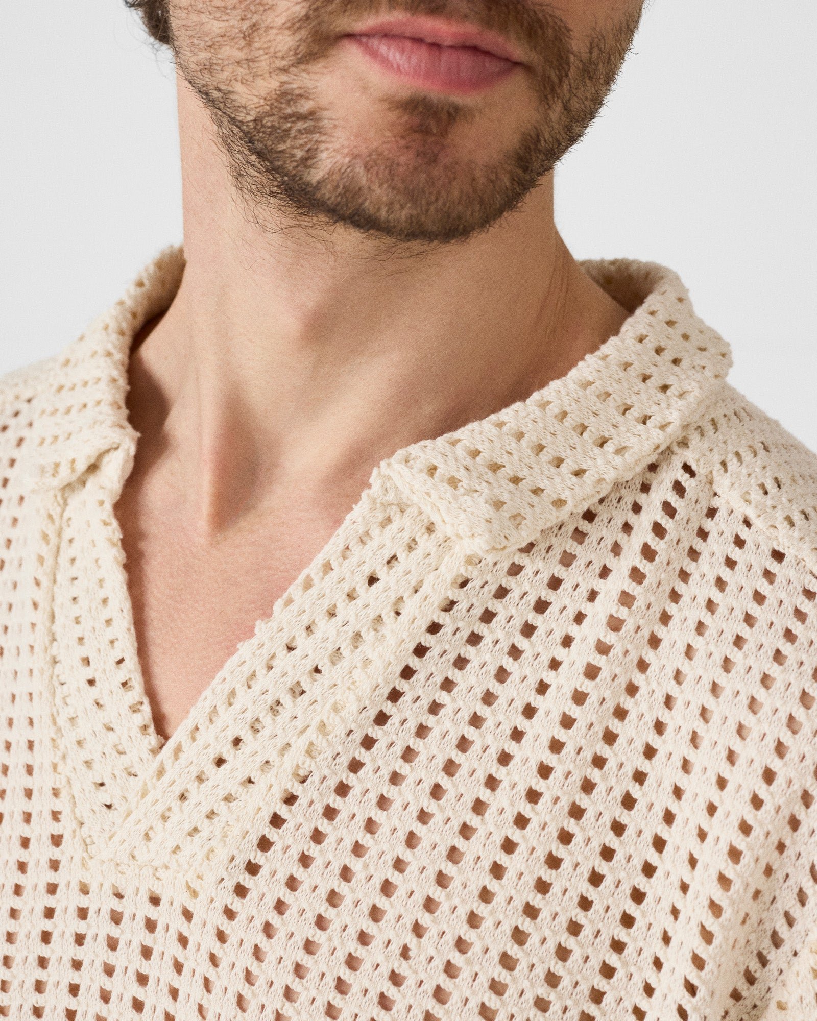 Bruno cotton knit polo JOTT White