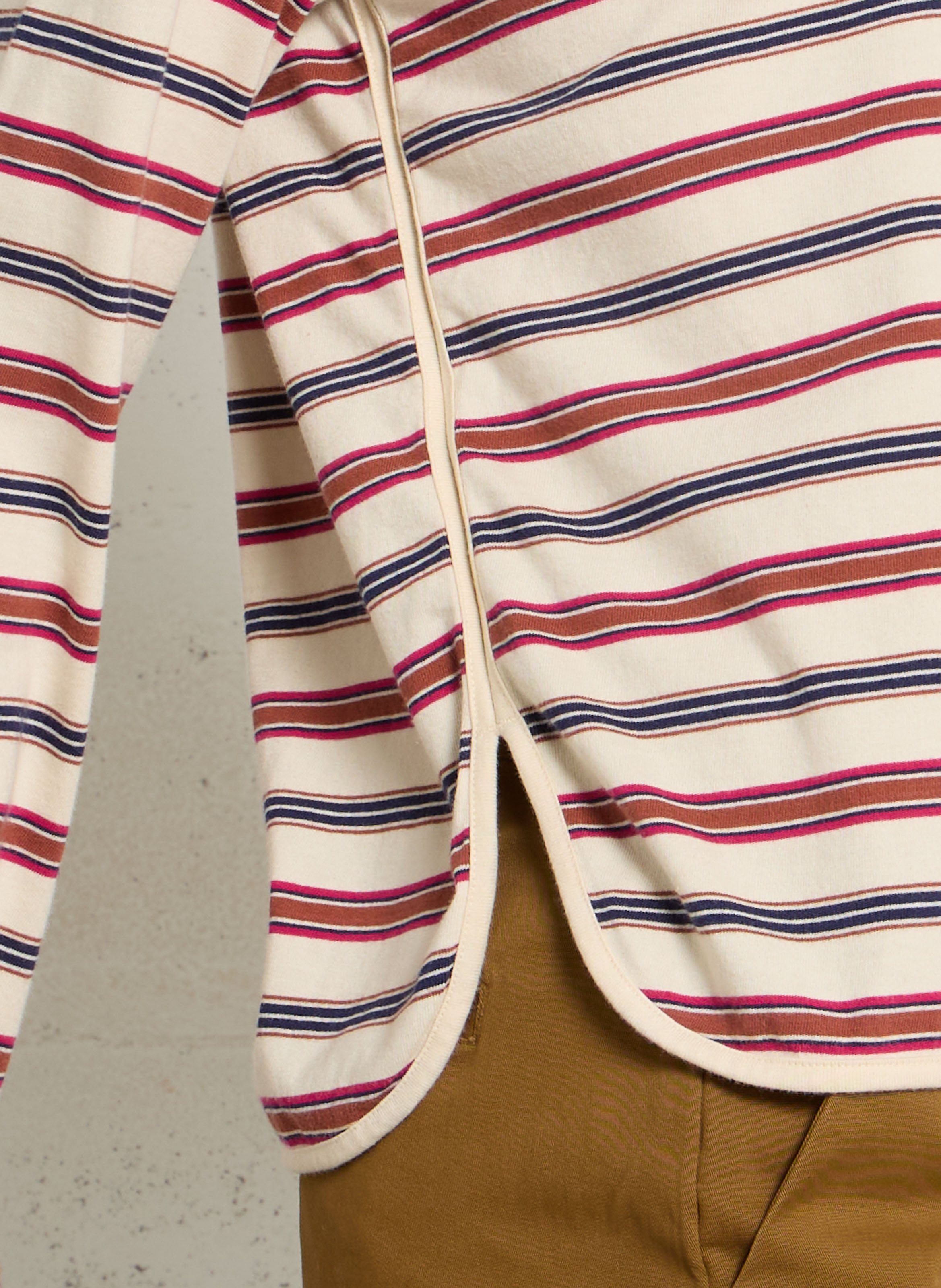 Striped long-sleeved boat-neck T-shirt LEON & HARPER Beige