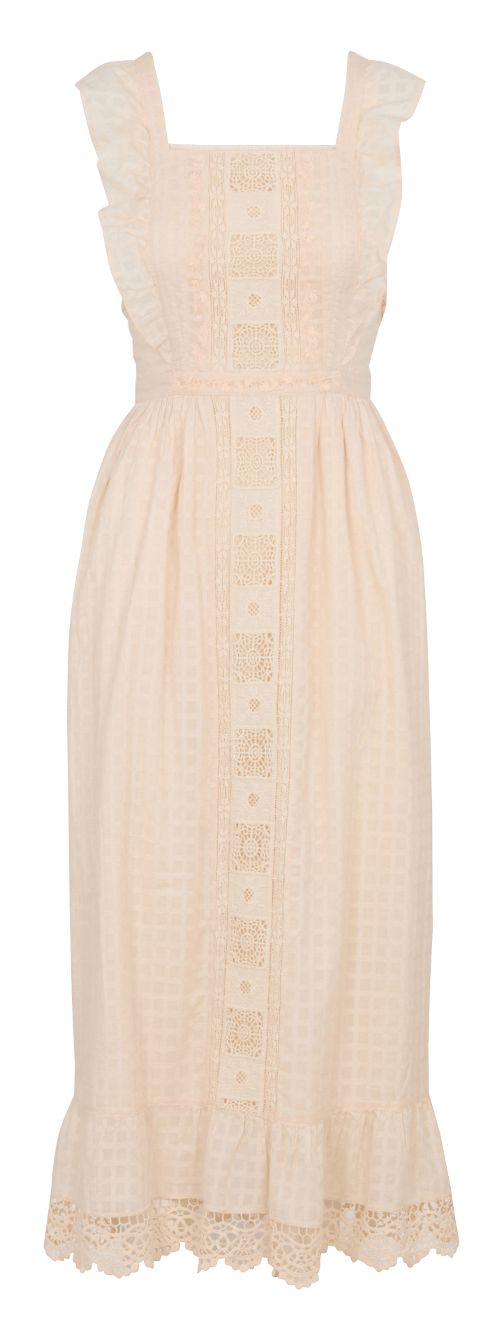 Lange jurk met ronde hals van biologisch katoen LOUISE MISHA Wit