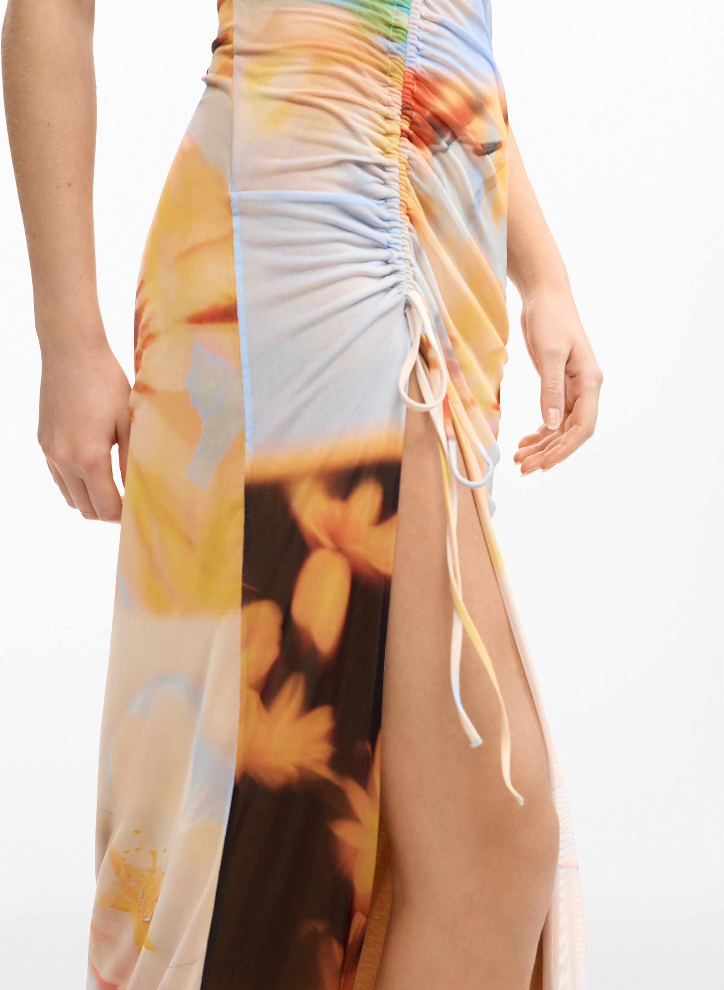 Robe longue imprimée col rond DESIGUAL Multicolore