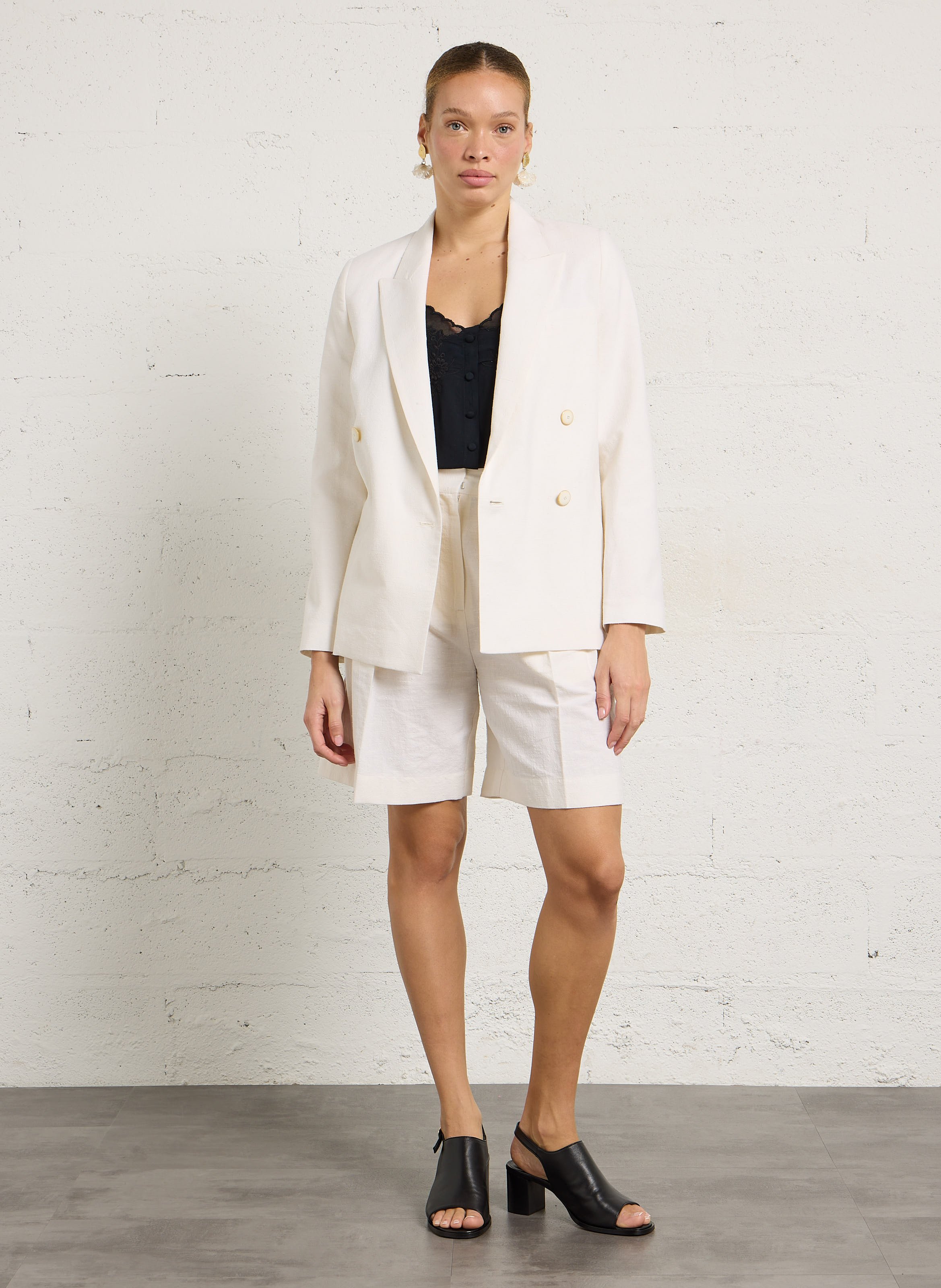 Katoenen blazer MASSCOB Wit