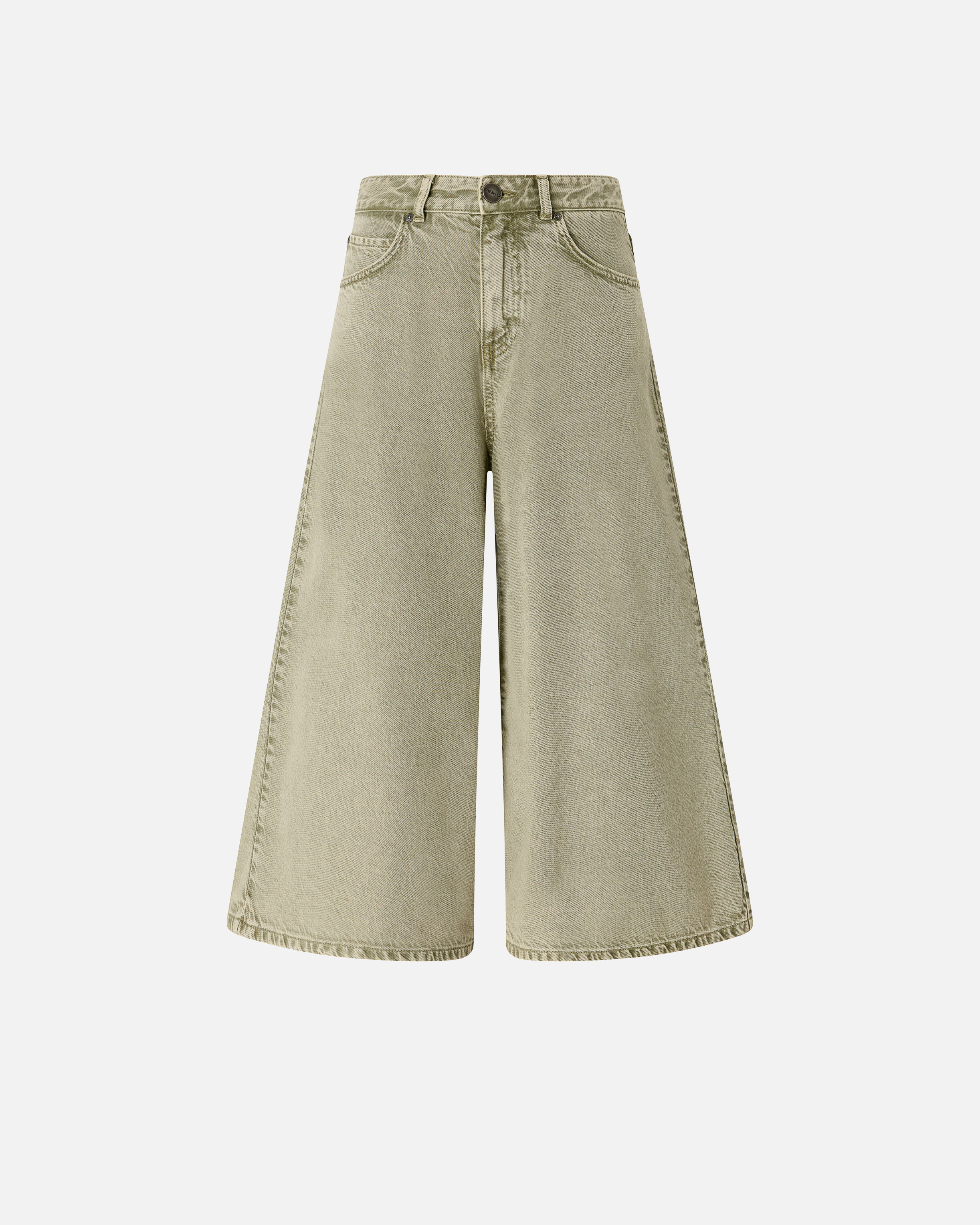 Long denim Bermuda shorts Green