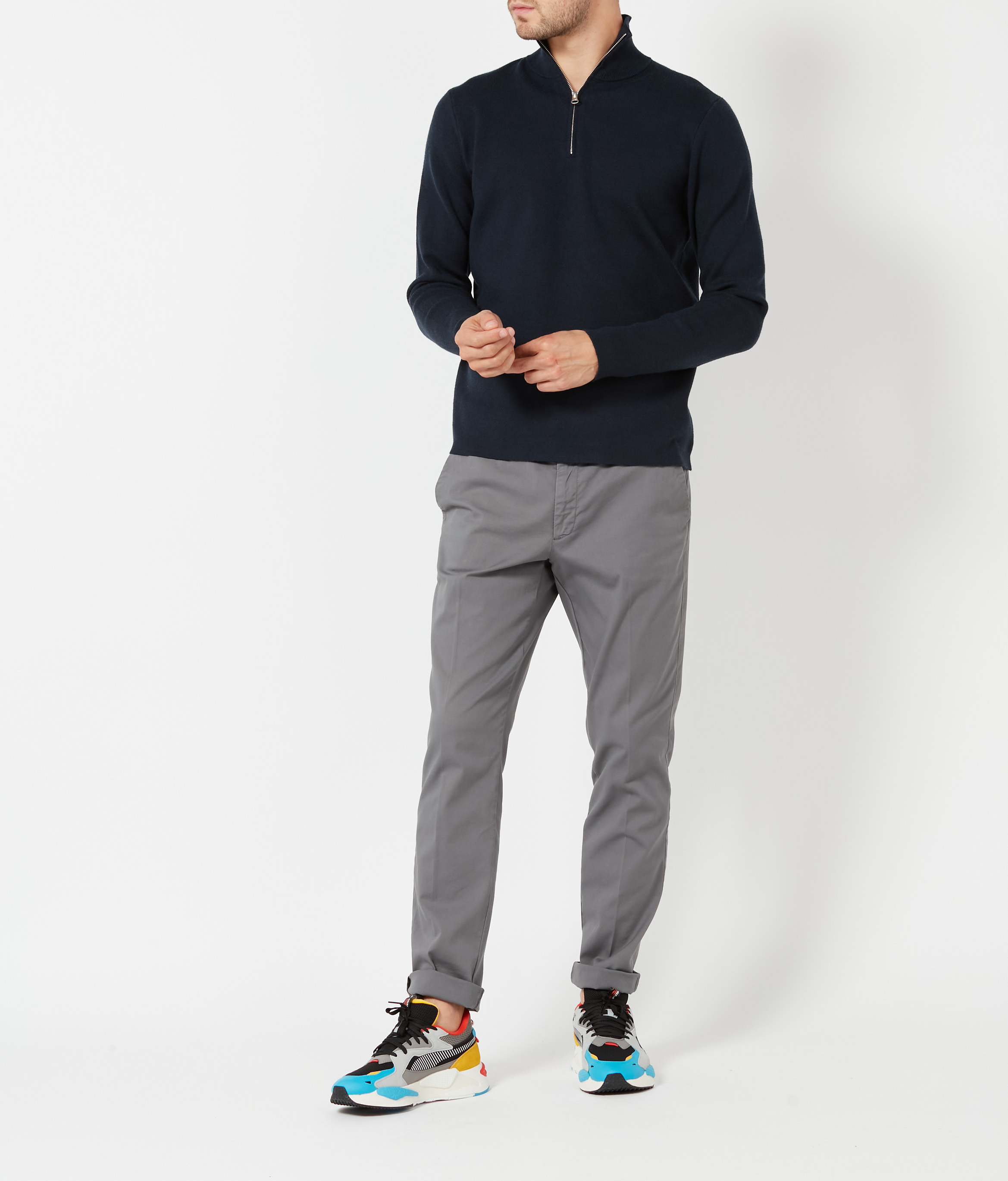 Regular-fit trui met opstaande kraag SAMSOE SAMSOE Blauw