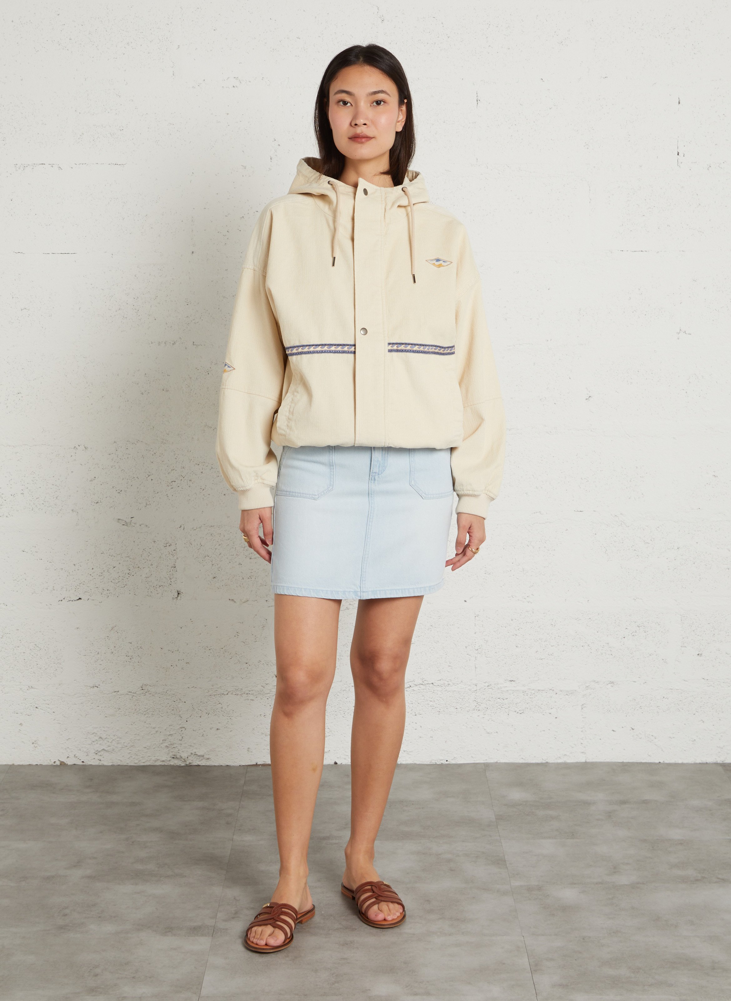 High-neck cotton jacket BILLABONG White