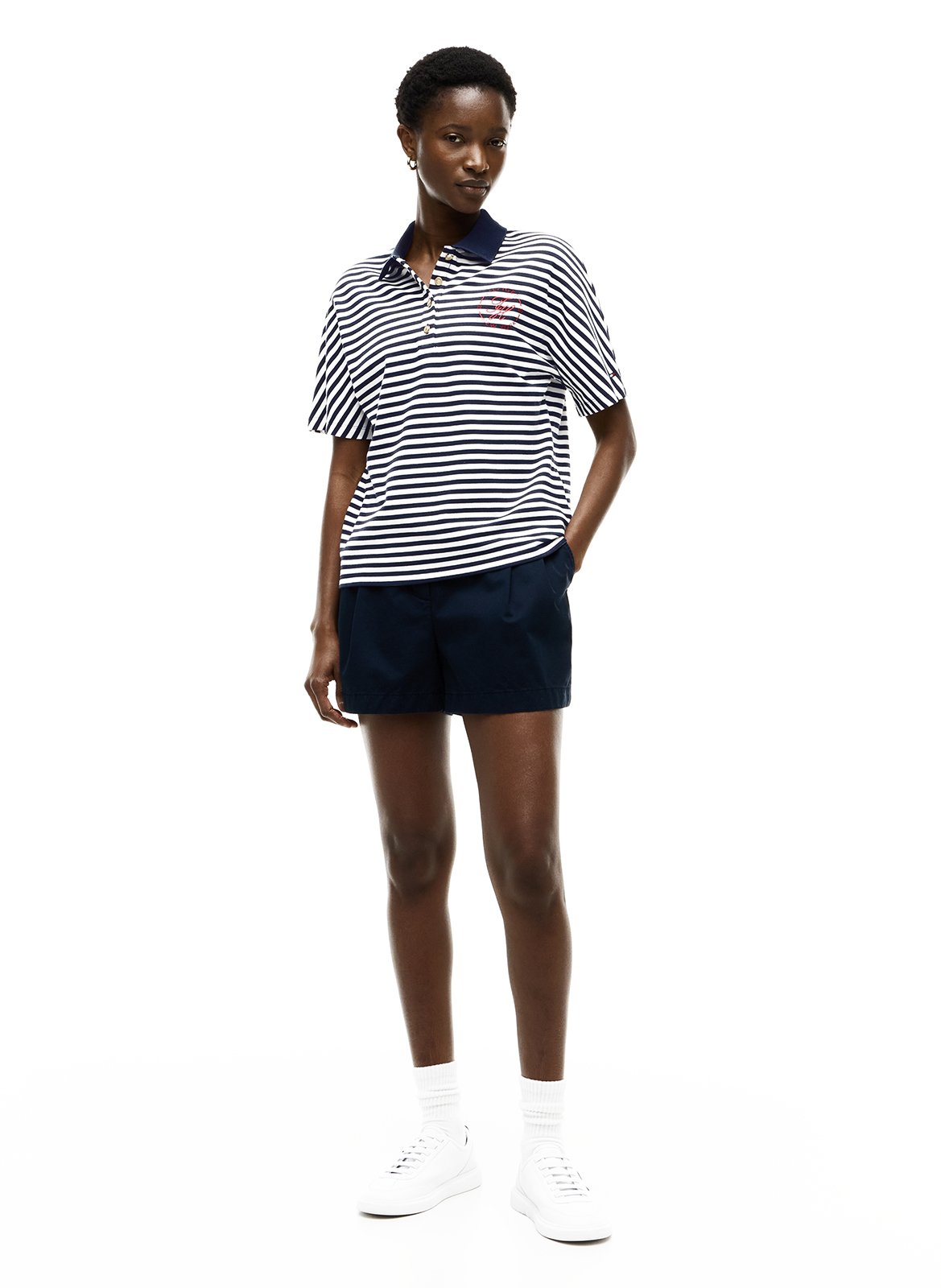 Poloshirt mit kurzen Ärmeln uni TOMMY HILFIGER Blau