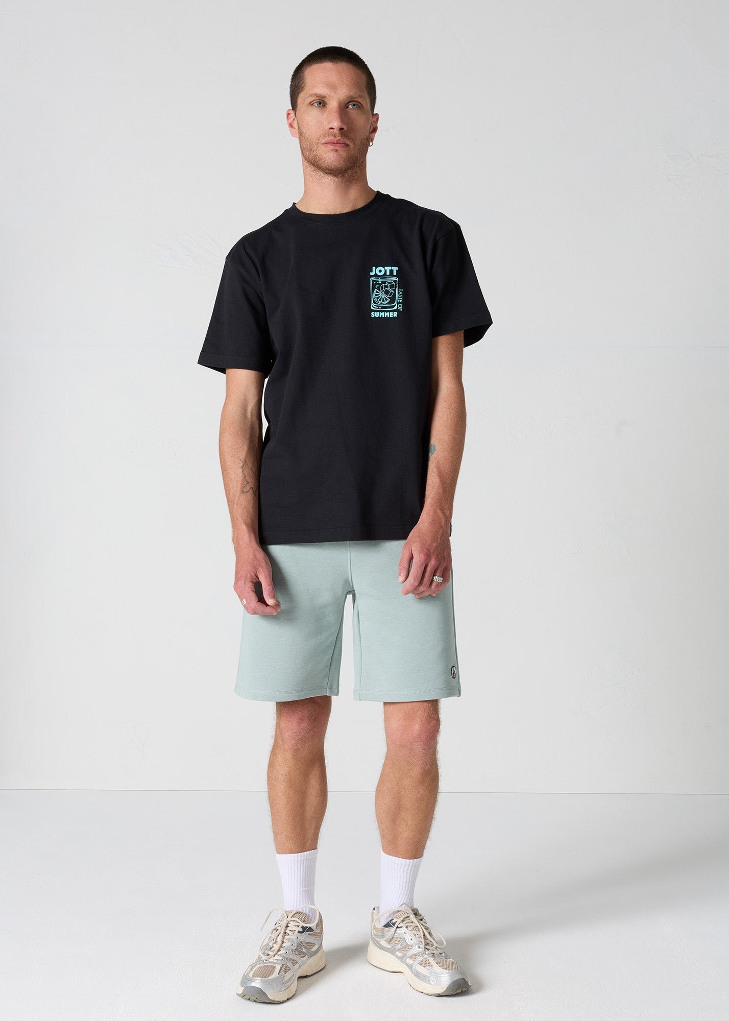 T-shirt col rond mixte imprimé samet JOTT Noir
