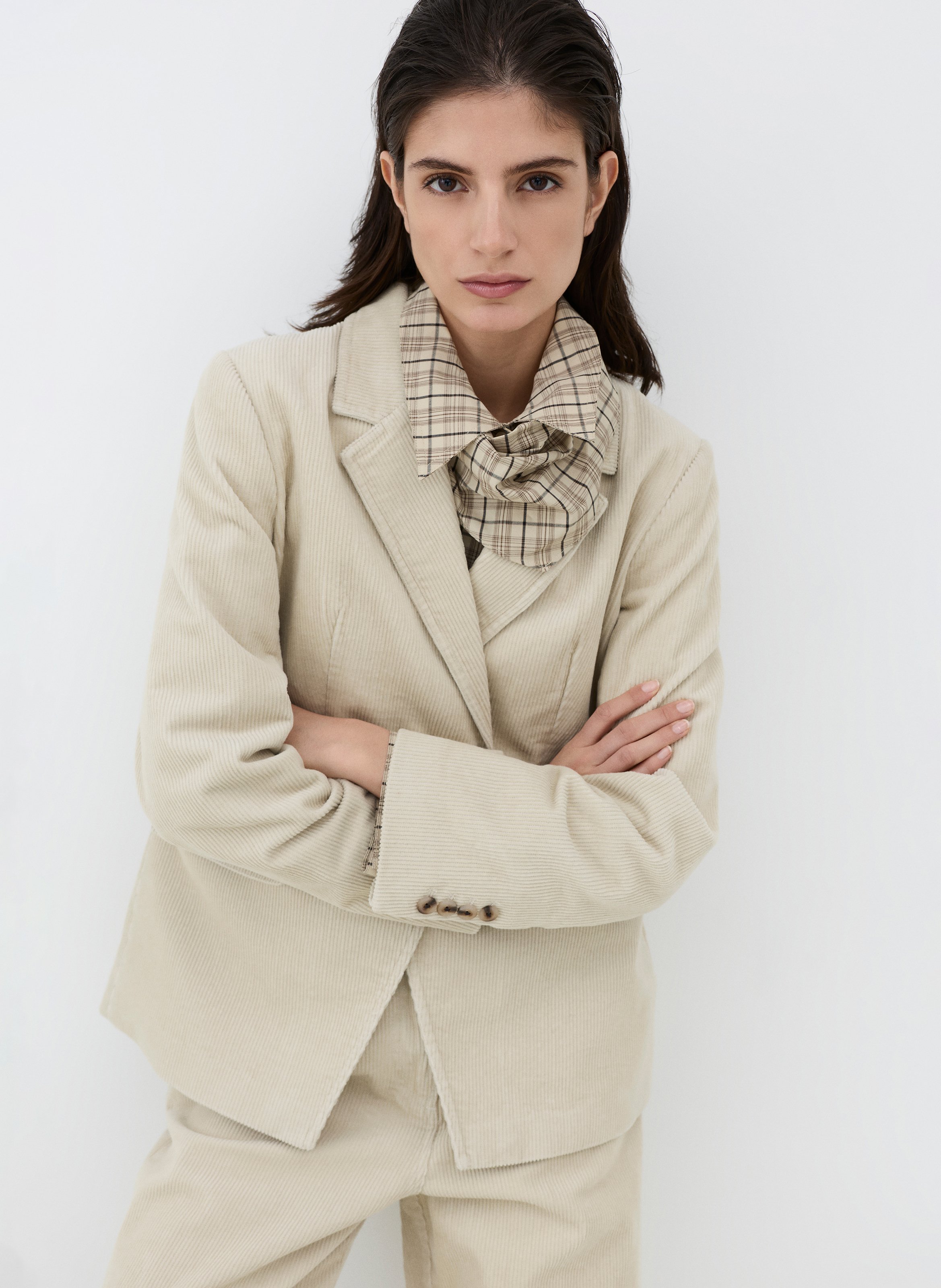 Blazer in ribfluweel ROUGE EDIT Beige