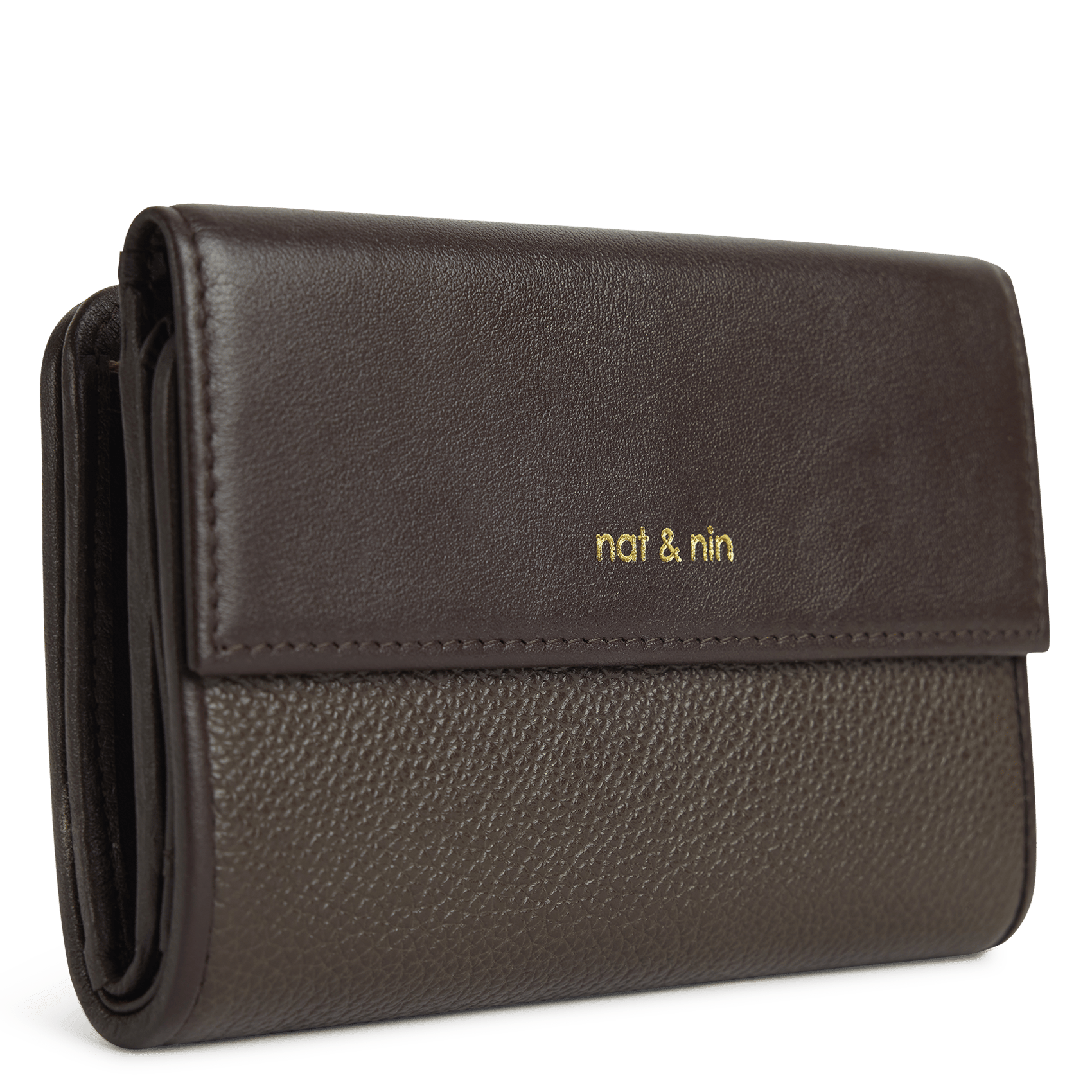 Portefeuille en cuir NAT & NIN Marron