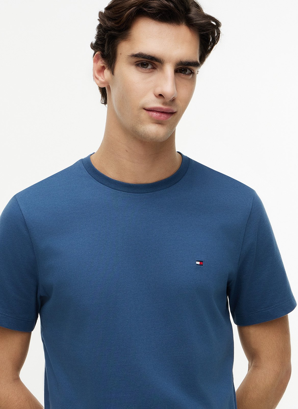 Tee-shirt à col rond en coton TOMMY HILFIGER Bleu