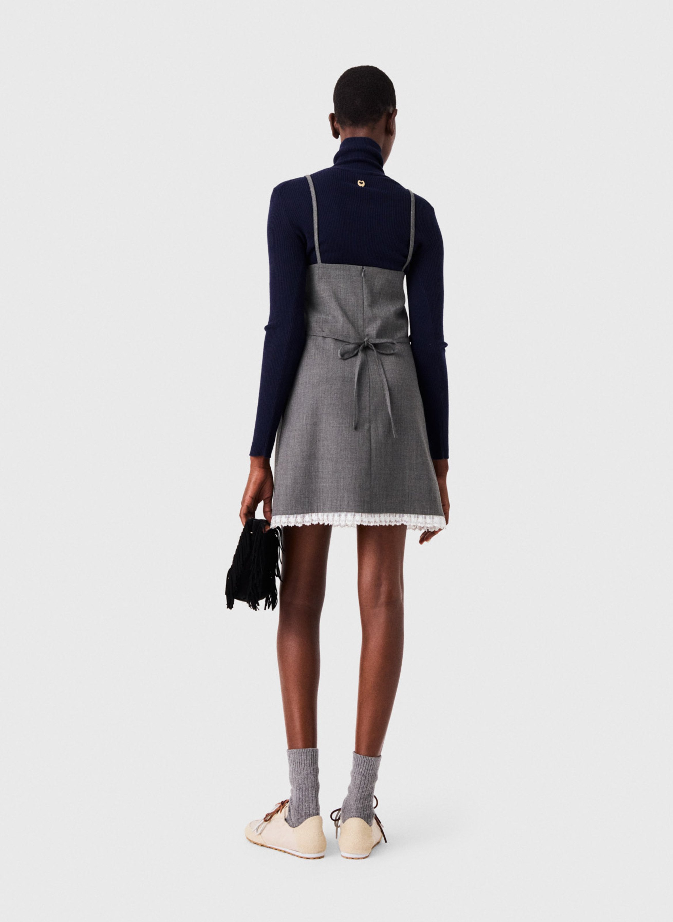 Robe courte MAJE Gris
