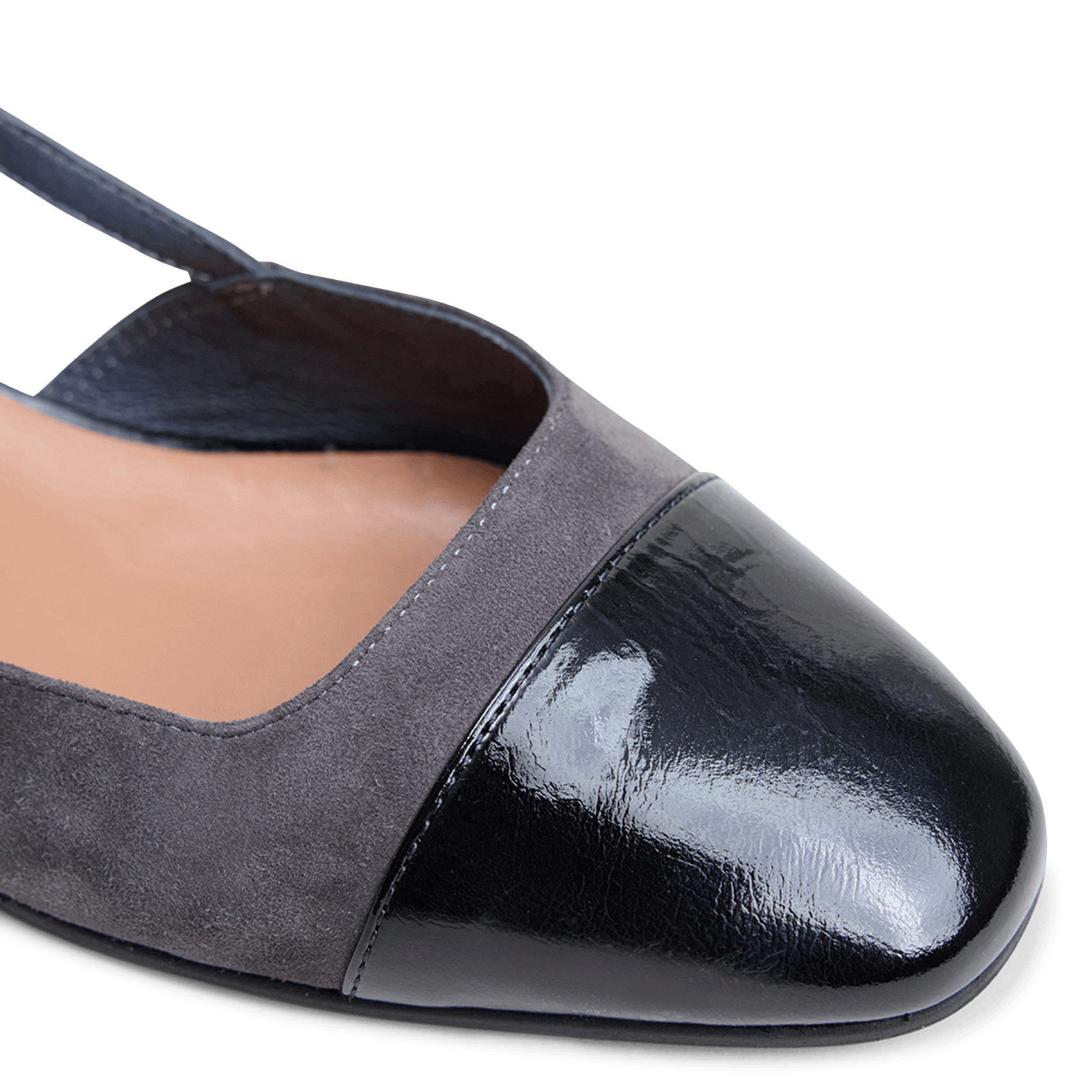 Two-tone leather ballerina flats JONAK Grey
