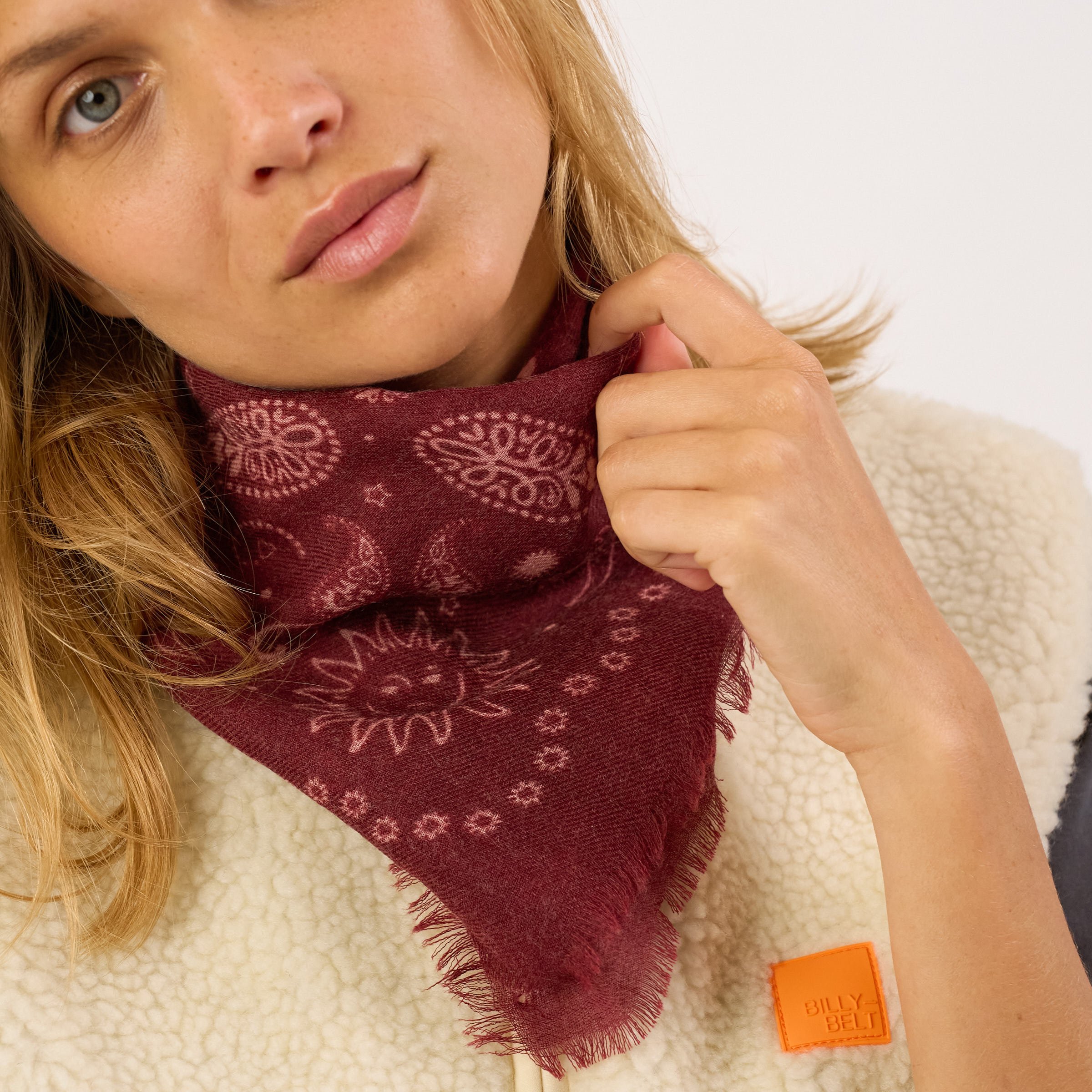 Small wool scarf alice | Red BILLYBELT Women