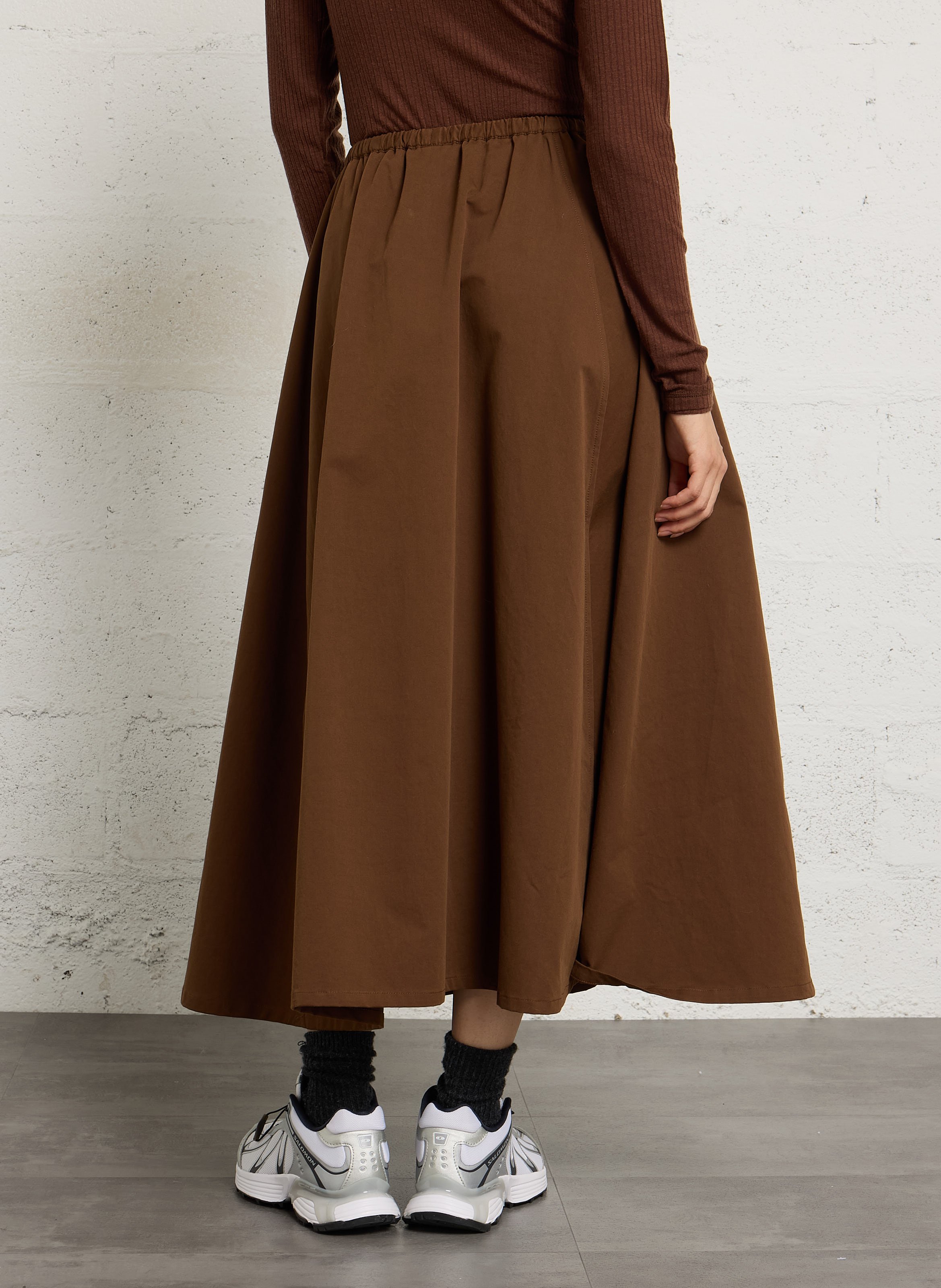 Langer und ausgestellter Baumwollrock BELLEROSE Braun