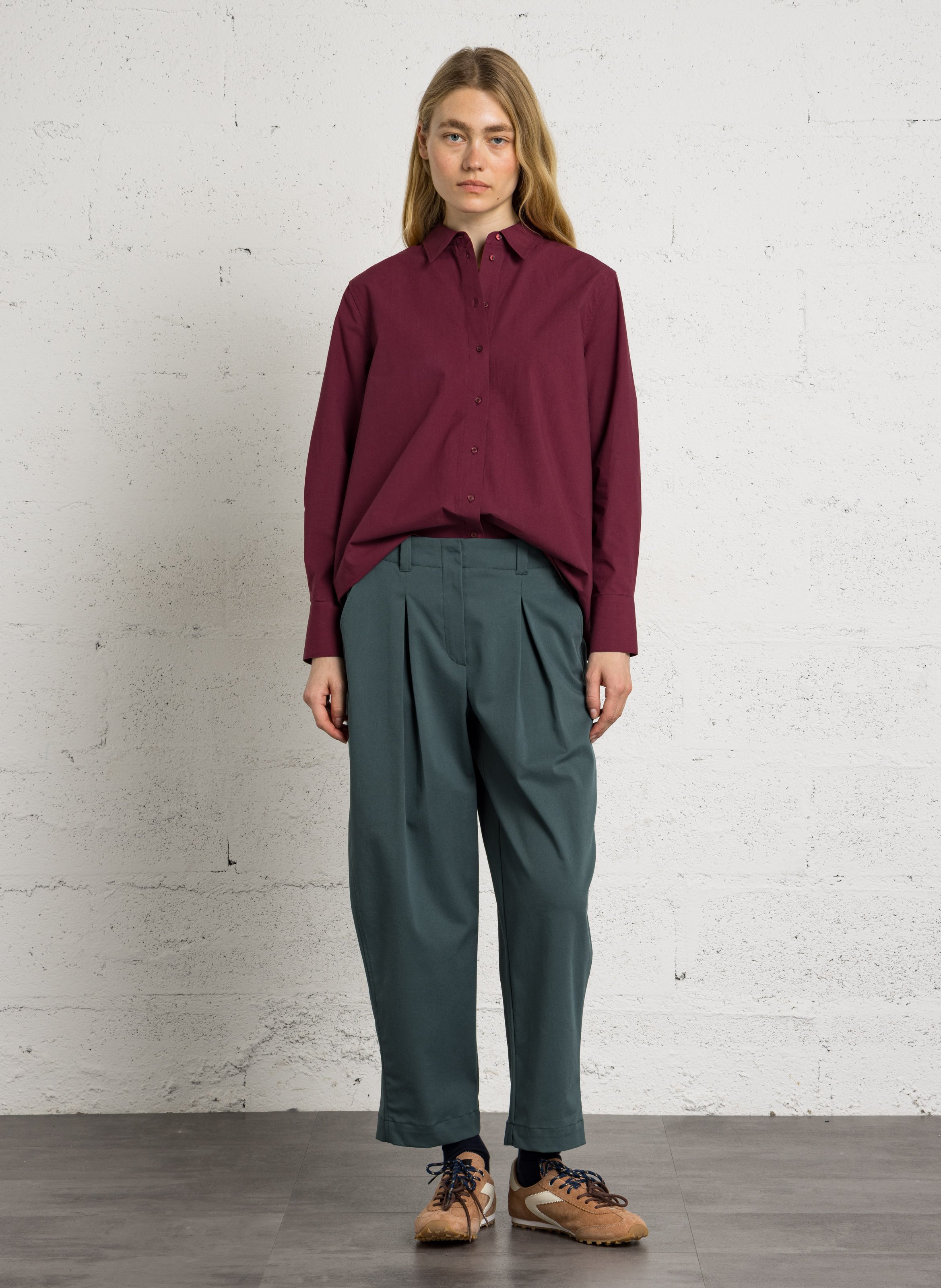 Chemise droite en coton SUD EXPRESS Rouge