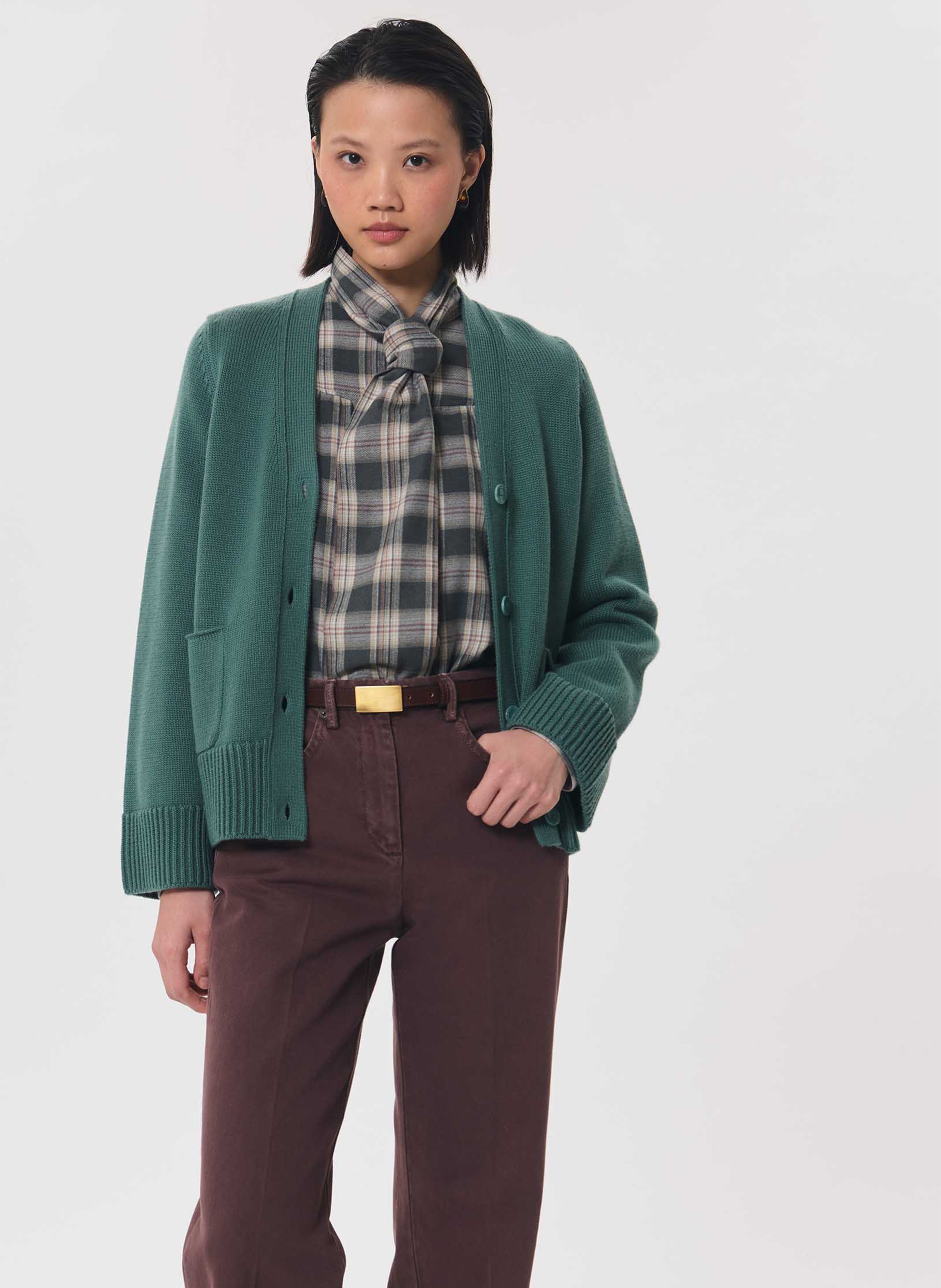 V-neck cardigan | Green TARA JARMON Women