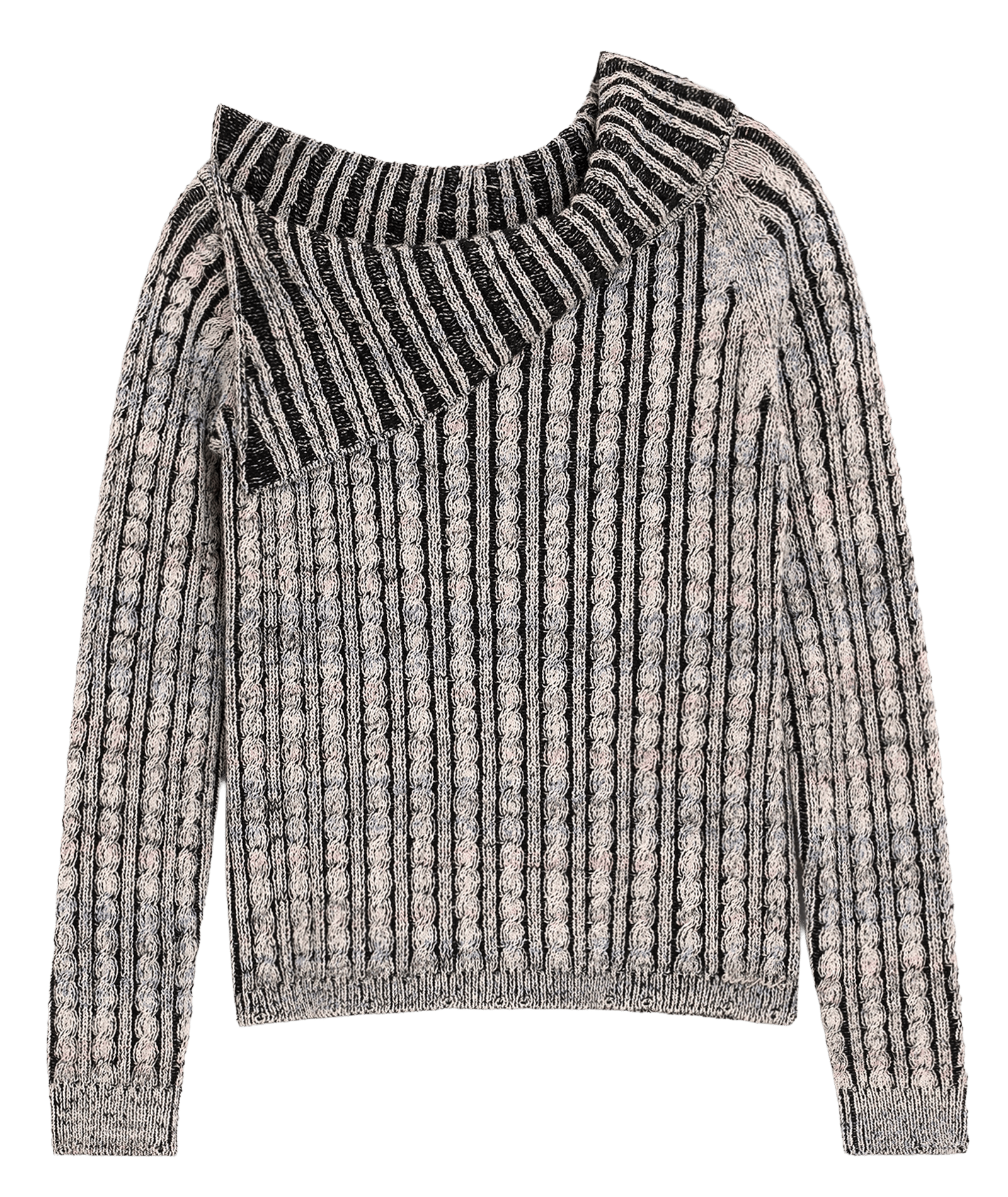 Pull épaules dénudées en maille DESIGUAL Gris