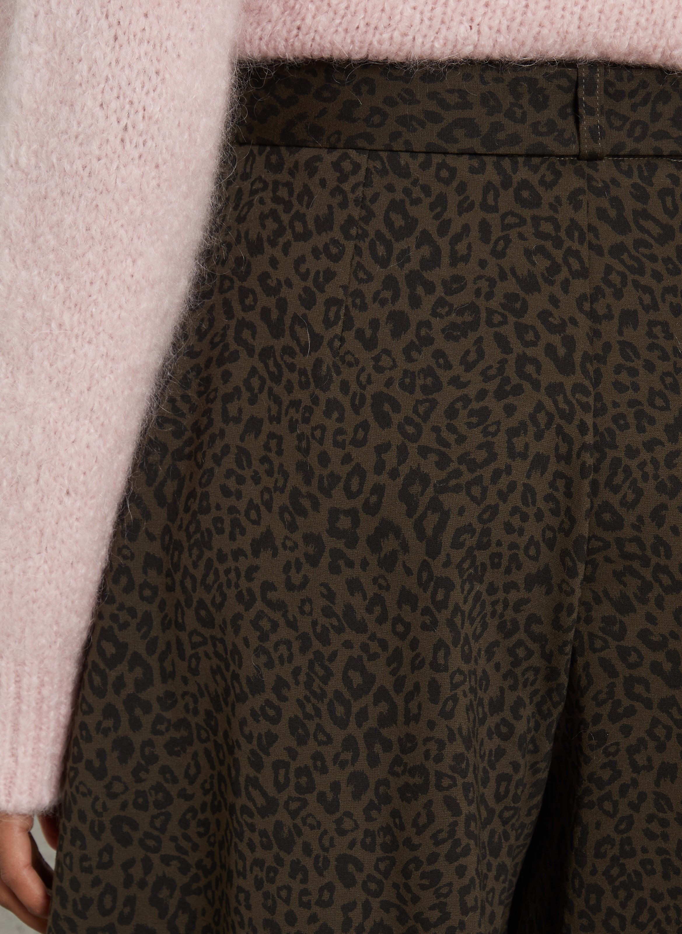 Pantalon palazzo cropped imprimé animal IMPERIAL Vert