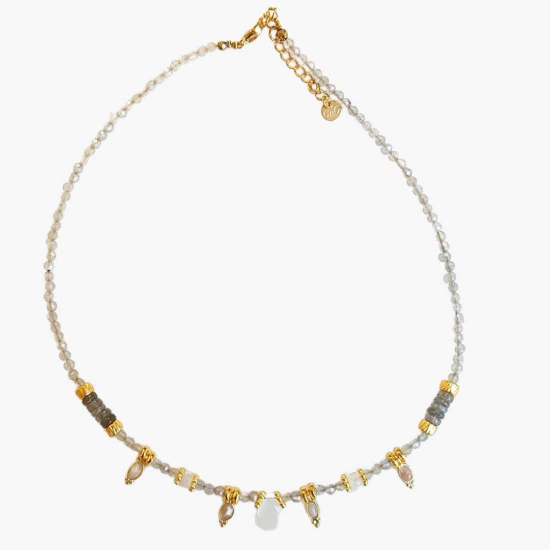 Labradorite and moonstone necklace GINANDGER White