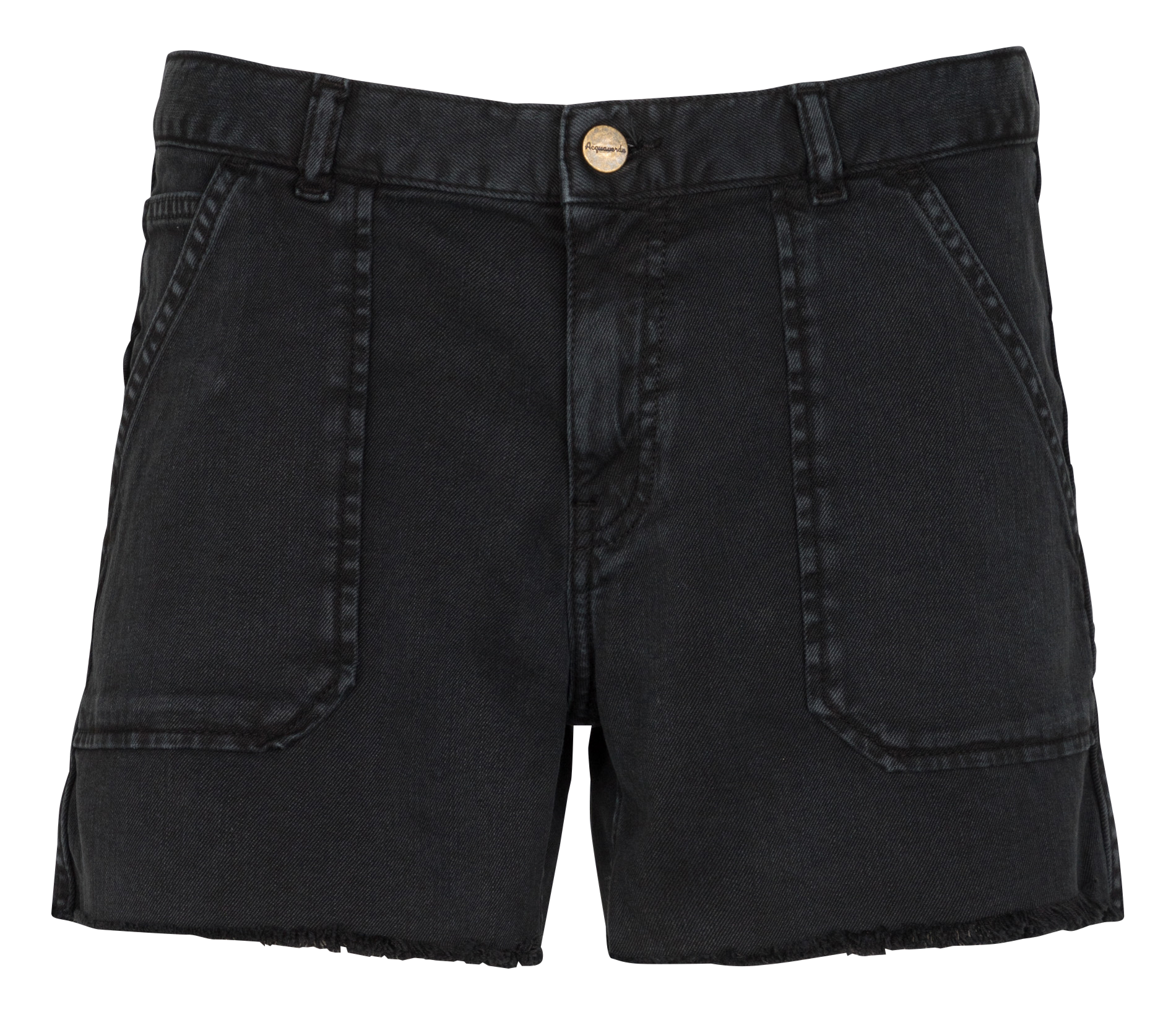 Rechte, korte spijkerbroek met stretch Zwart