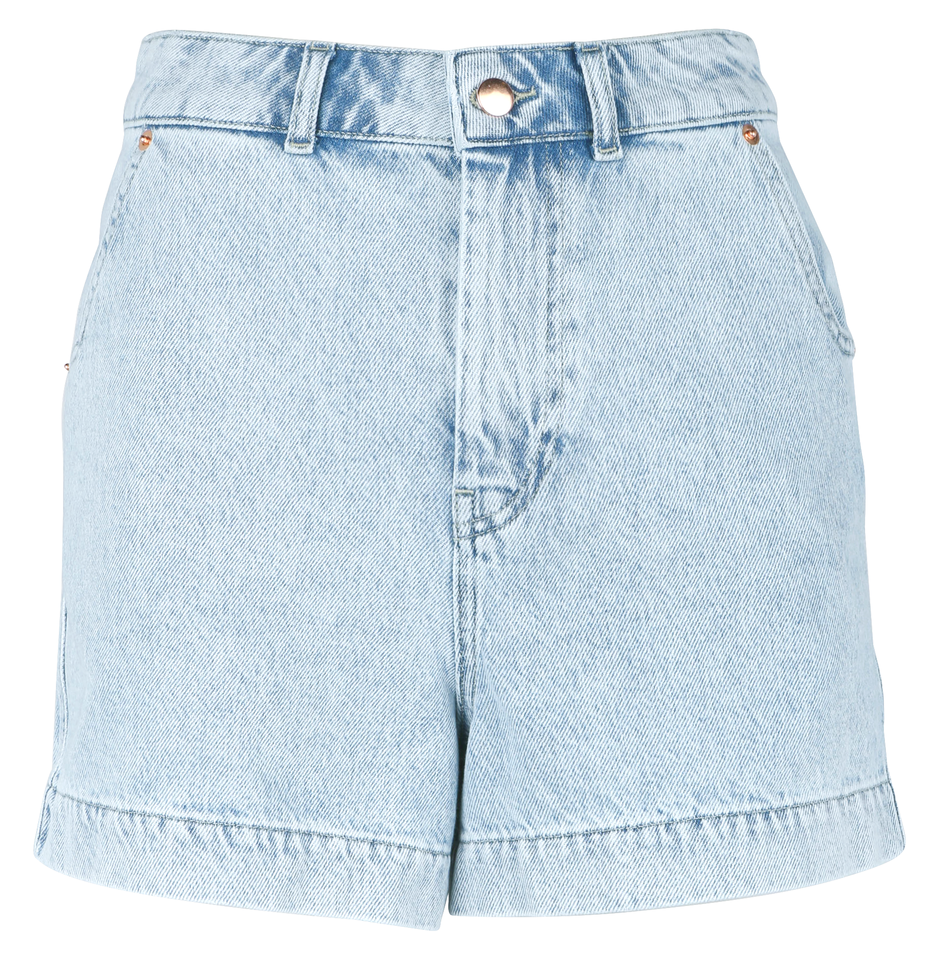 Short droit taille haute en coton INDEE Bleu