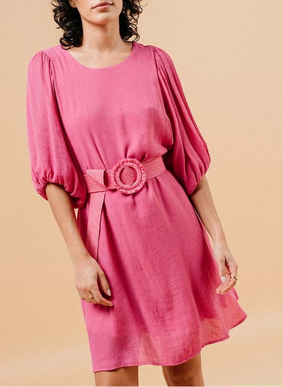 Short straight-Cut round-Neck dress Pink Grace et mila - Women | Place des Tendances Short straight-Cut round-Neck dress Pink Grace et mila - Women | Place des Tendances