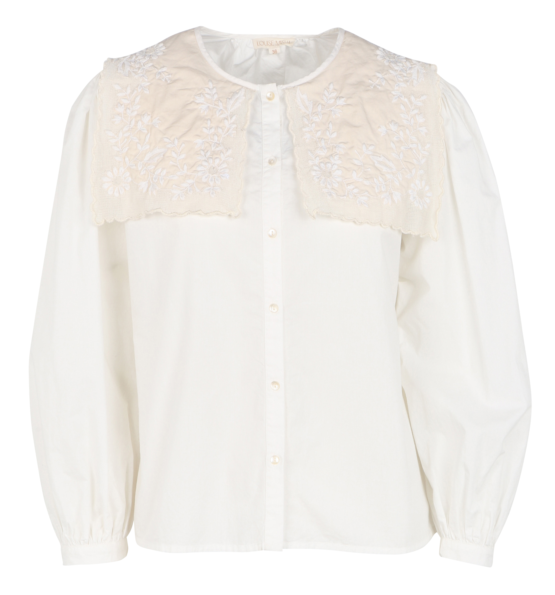 Embroidered organic cotton shirt Off white Louise misha Women