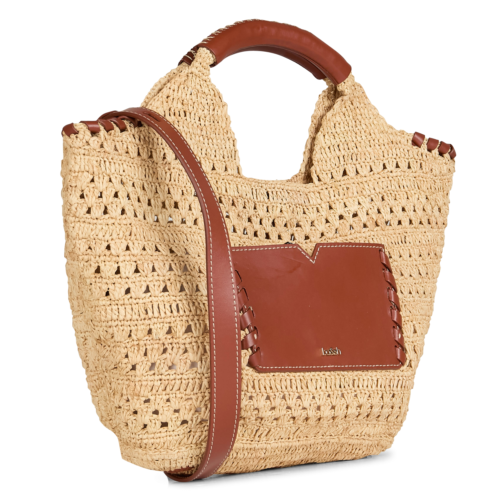 Sac cabas en raphia  BA&SH Marron