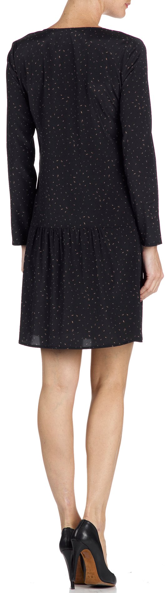 Robe imprimée soie ATTIC AND BARN Noir