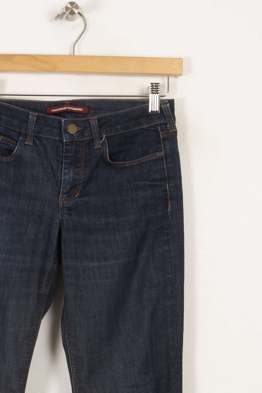 Cropped slim jeans with studs COMPTOIR DES COTONNIERS - Seconde main Blue
