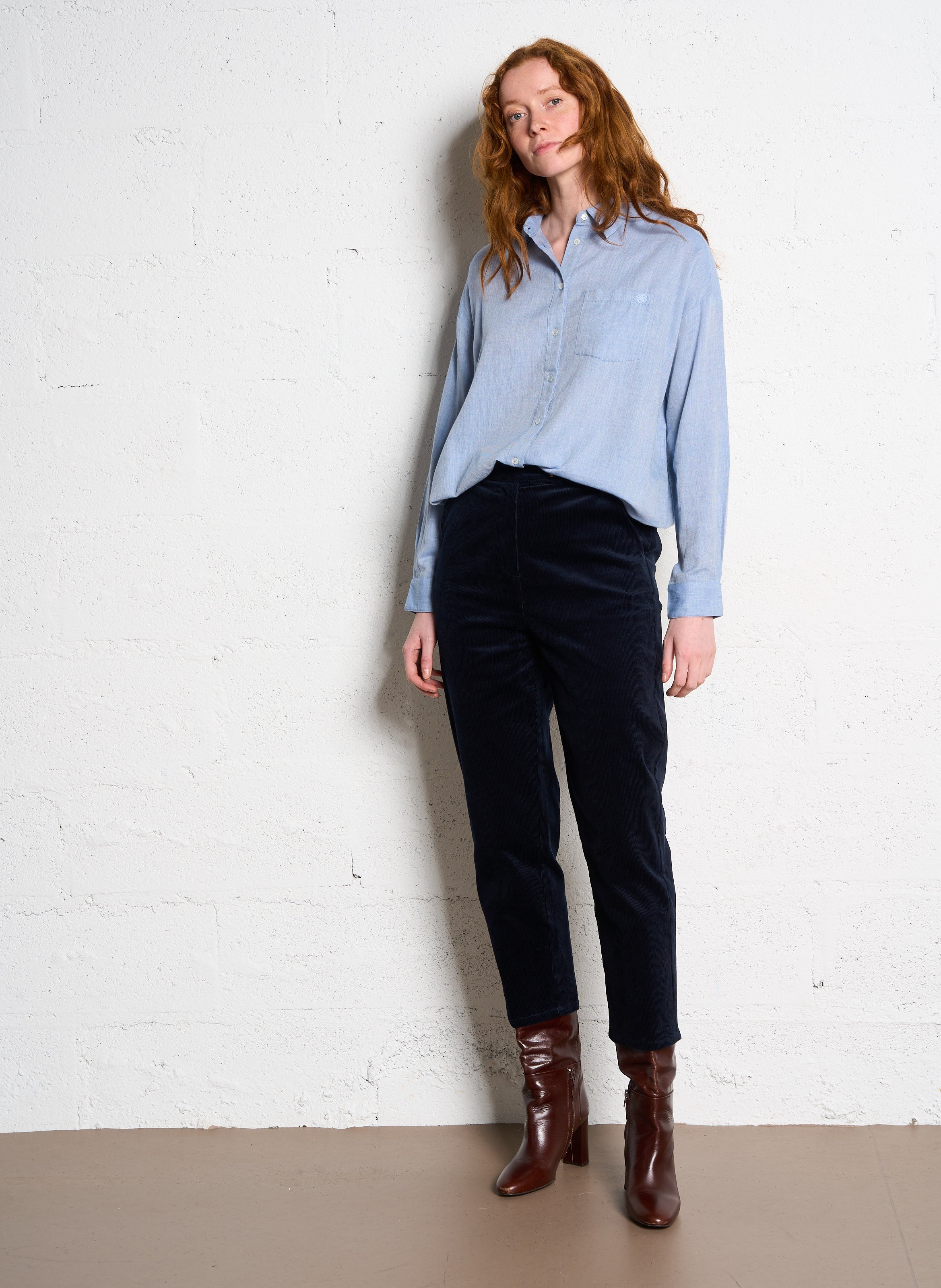 Pleated velvet pants LA PETITE ETOILE Blue