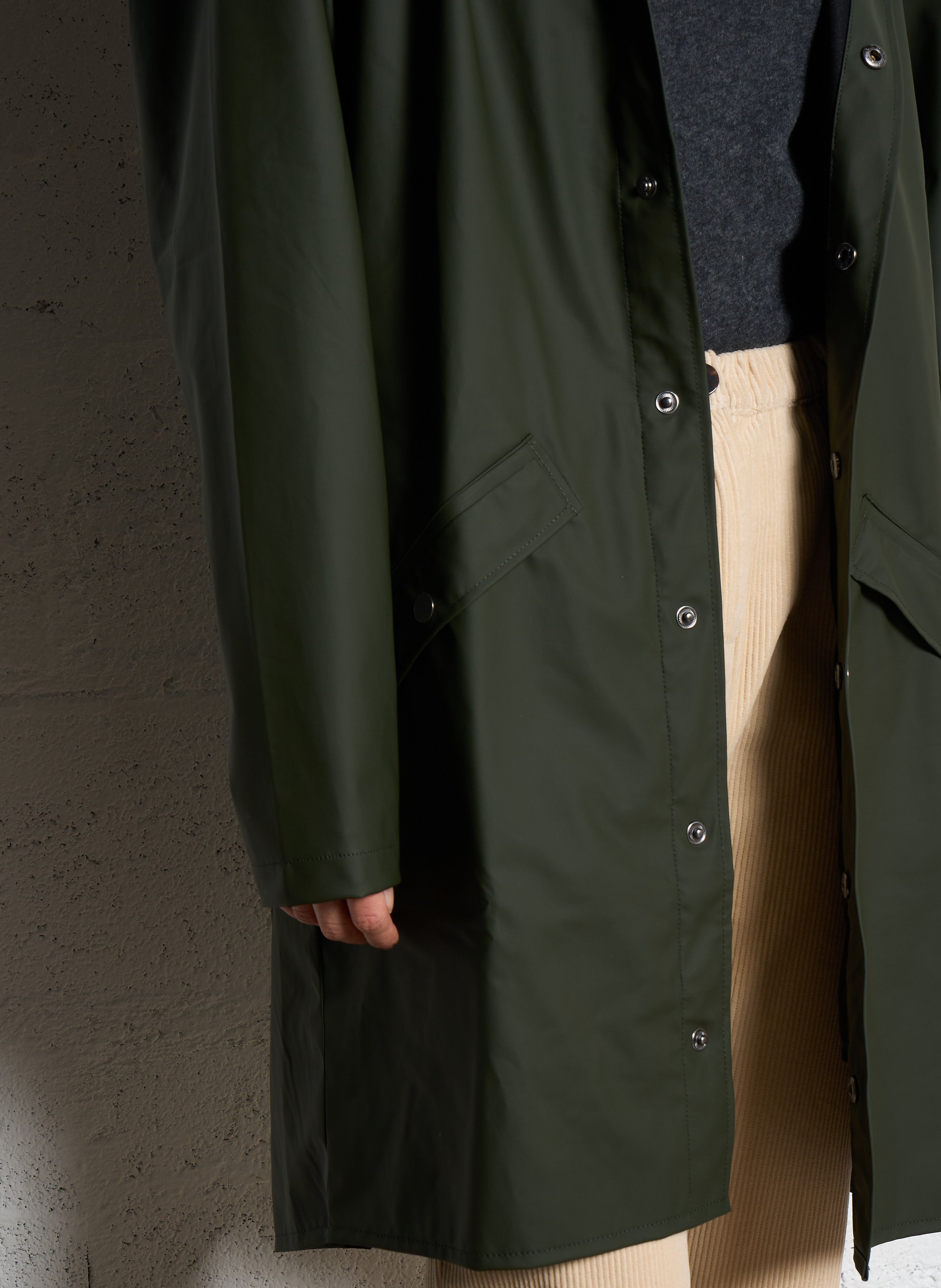 Hooded waterproof windcheater RAINS Green