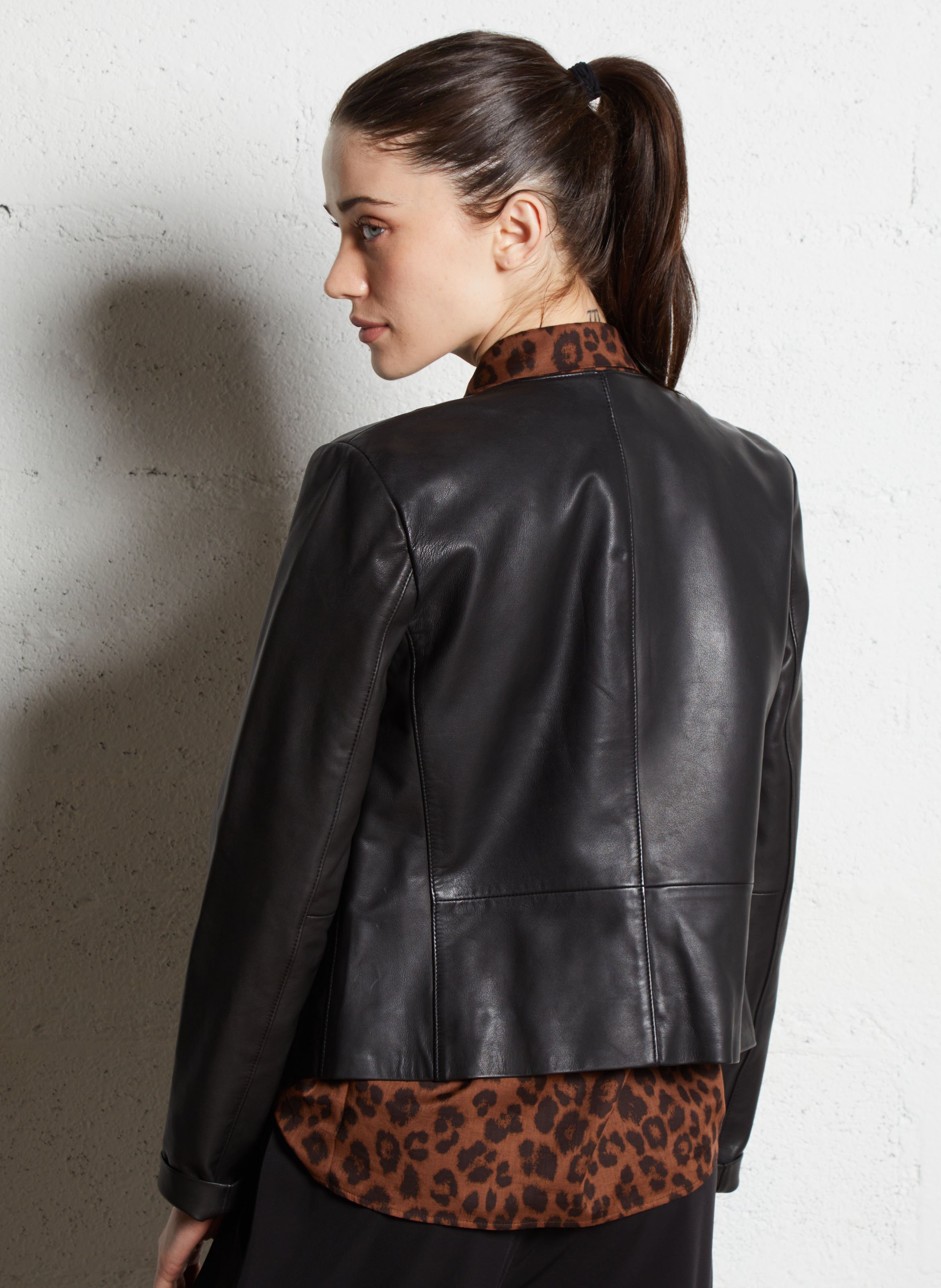 Leather jacket MAISON 123 Black