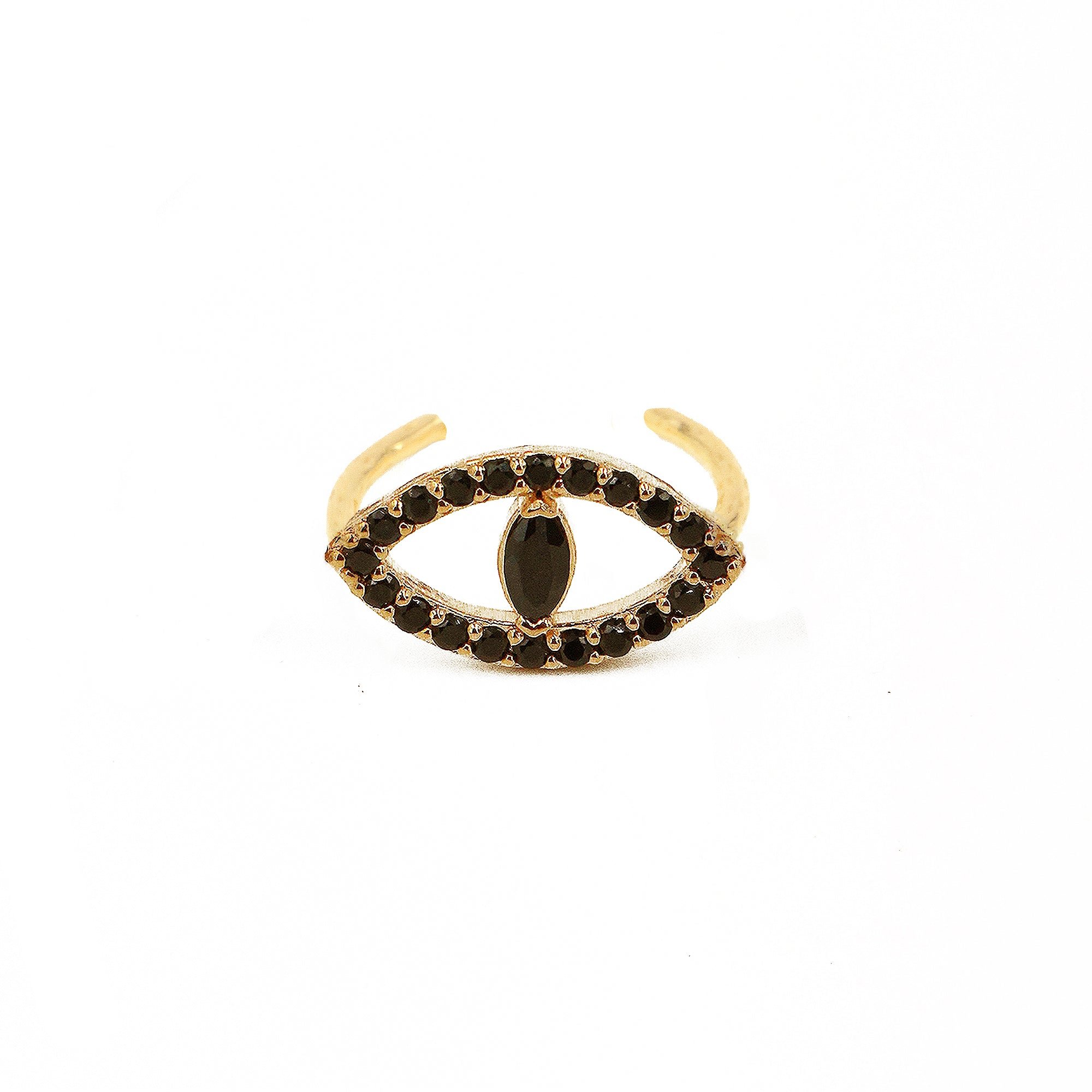 Bague plaqué or nazar NILAI Black