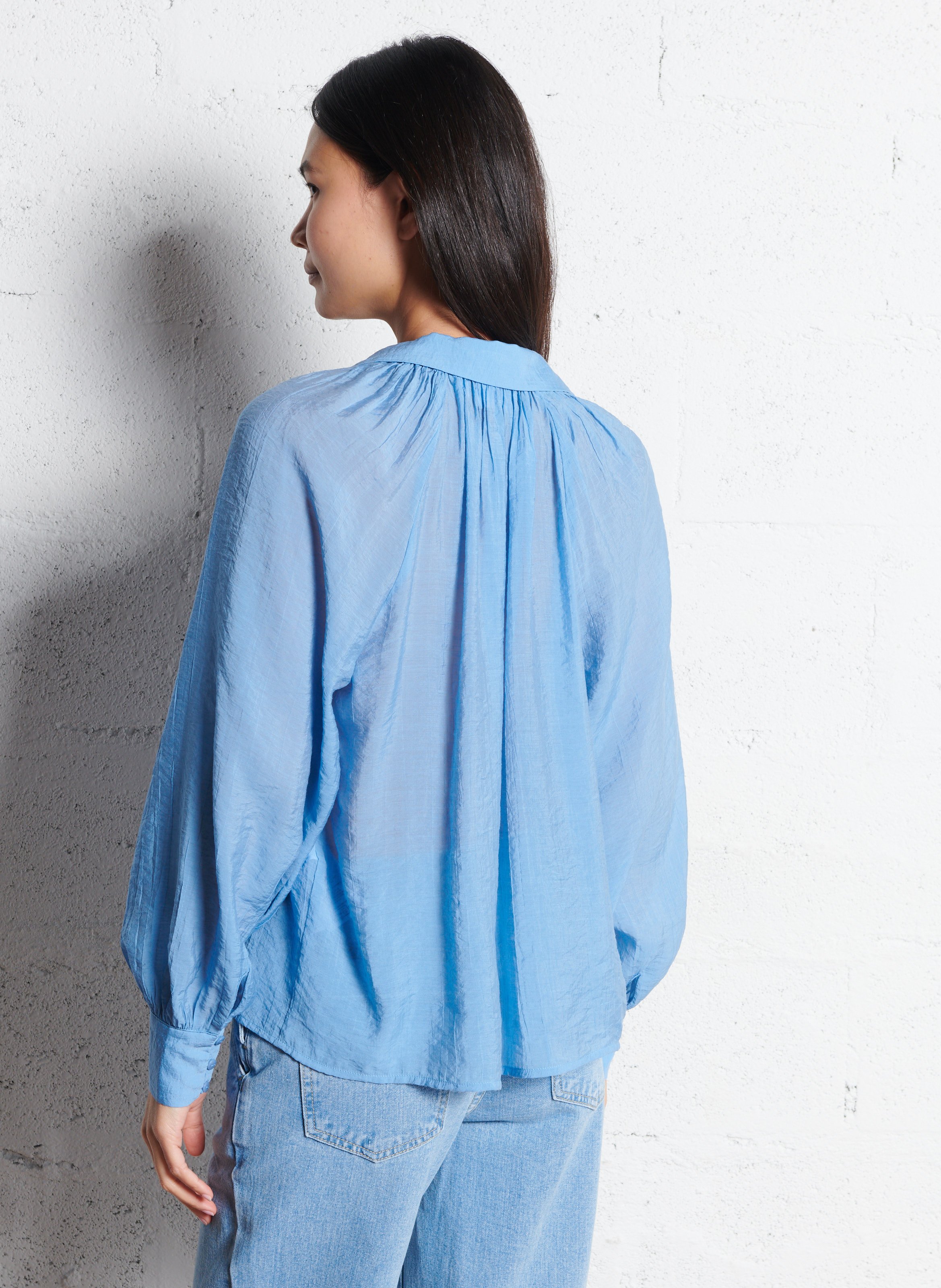 Pleated oversized shirt VILA Blue