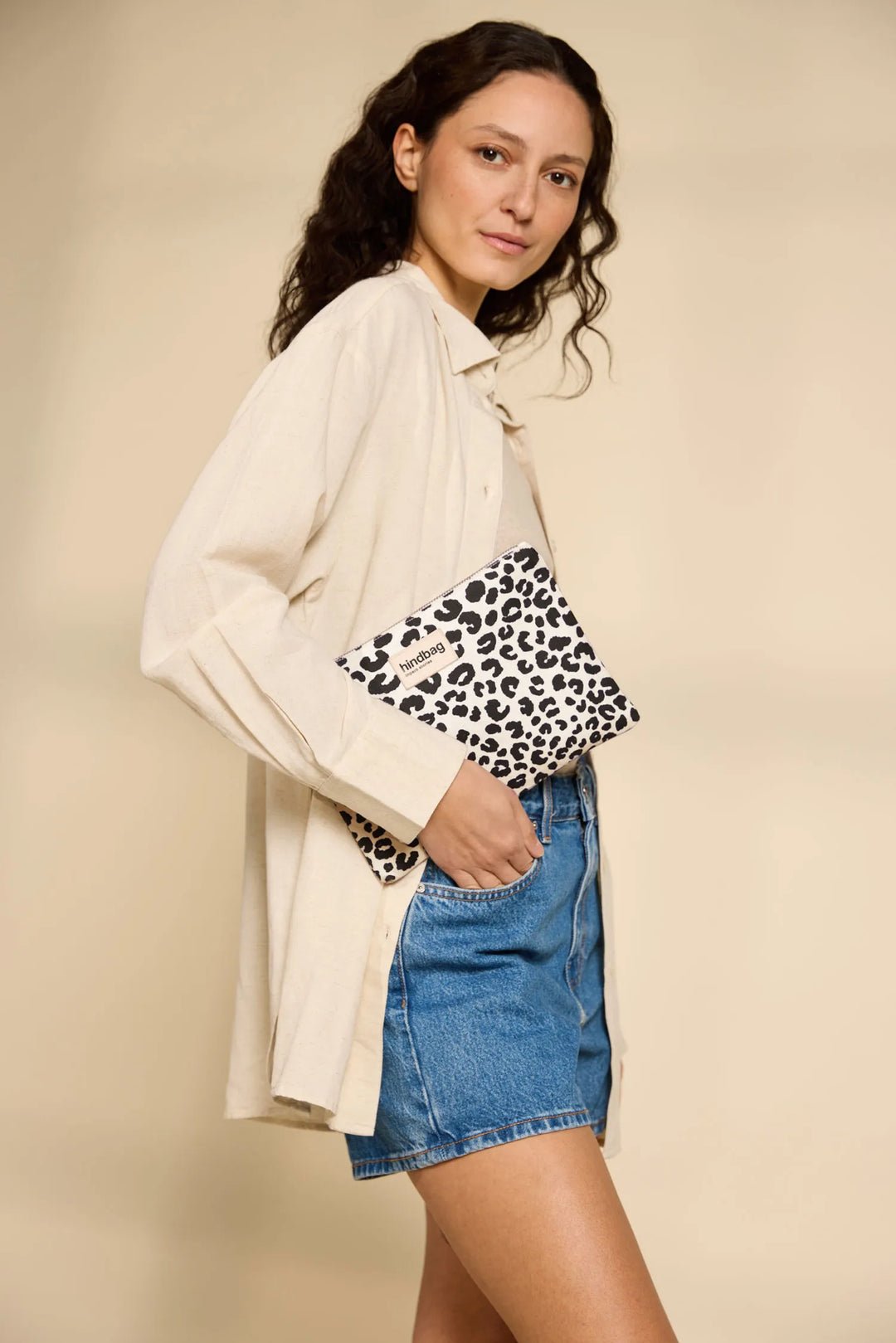 Pochette ema éponge bleu nuage HINDBAG Blanc