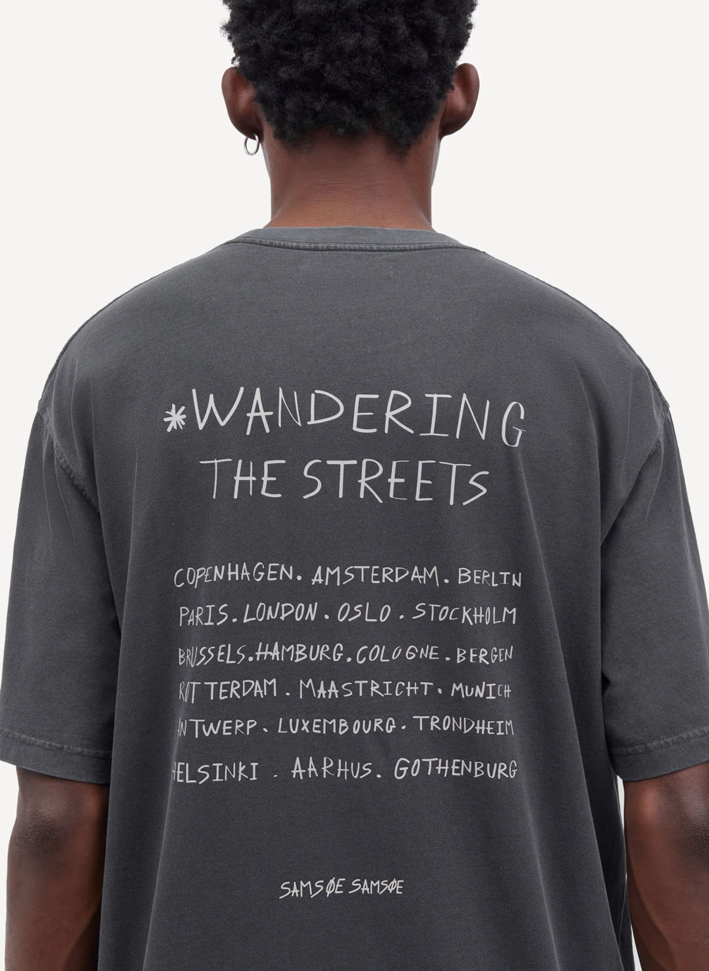 T-shirt met ronde hals - biologische katoenblend SAMSOE SAMSOE Zwart