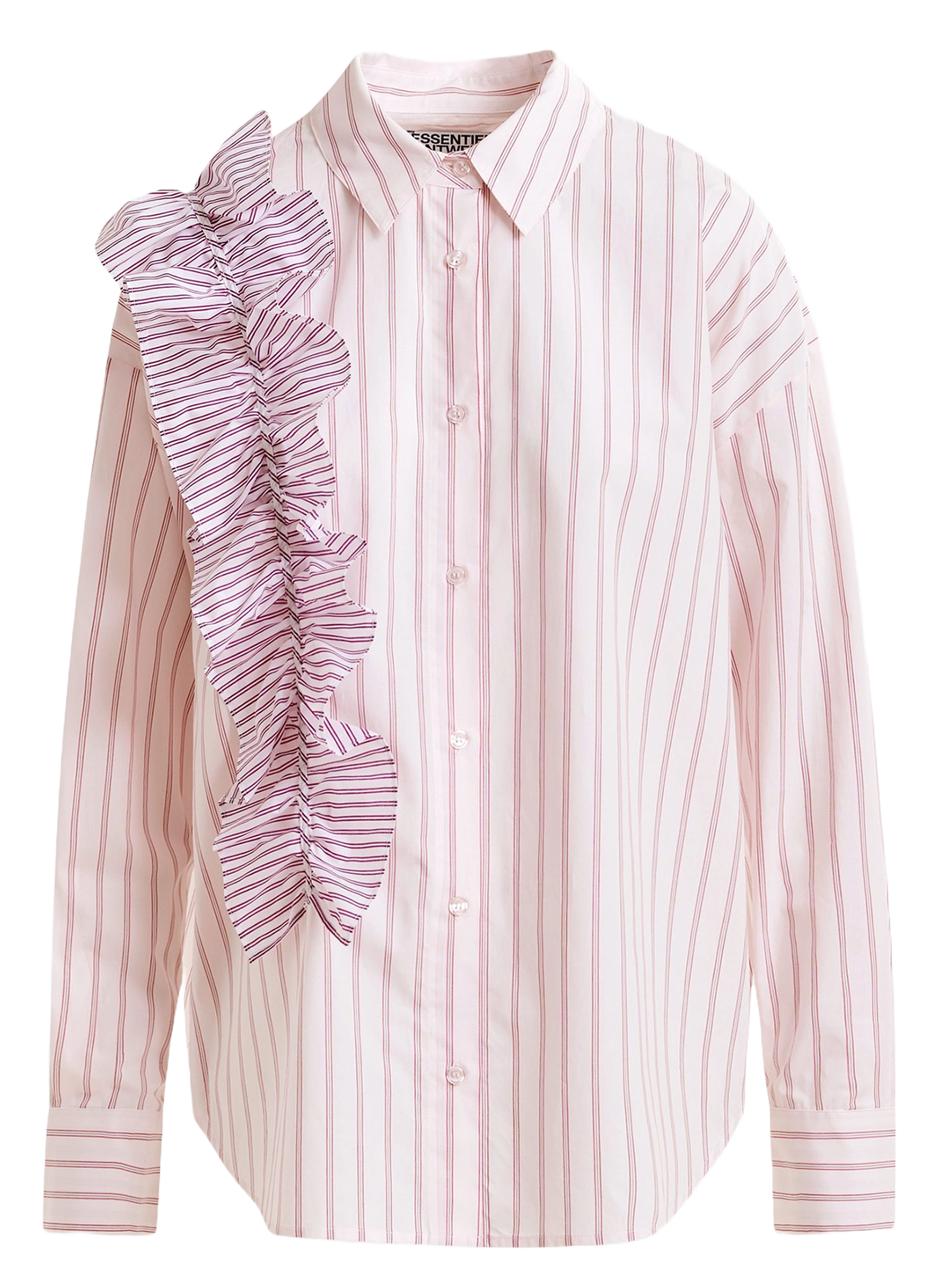 Chemise col classique manches contrastantes en coton ESSENTIEL ANTWERP White