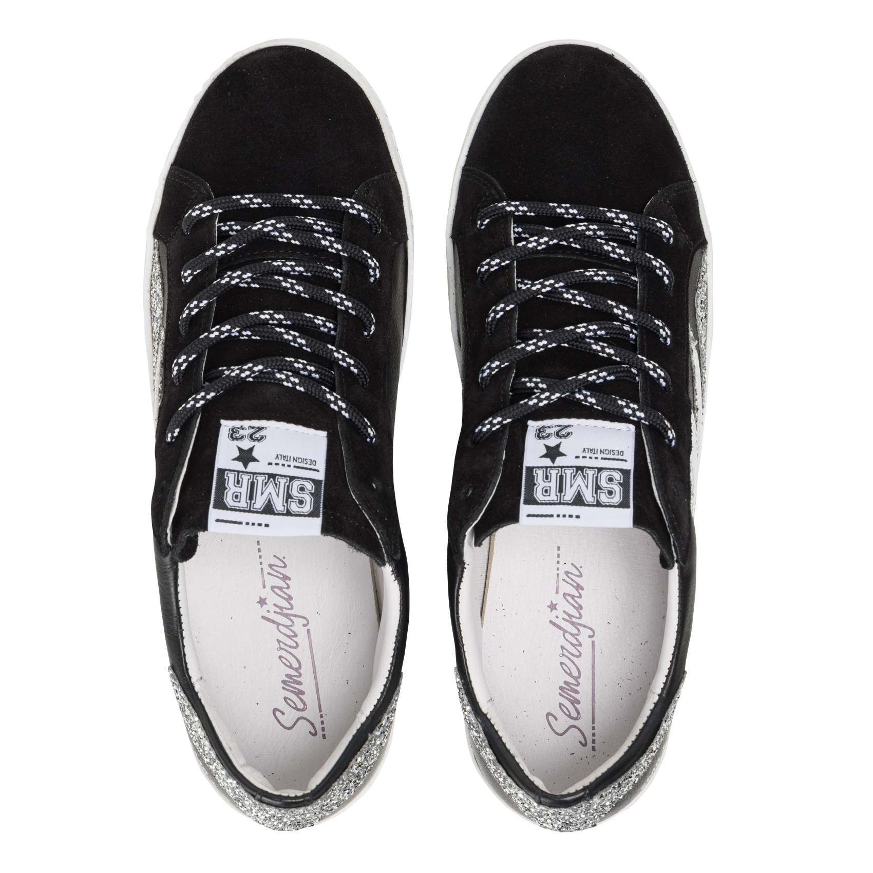 Baskets basses en cuir mélangé SEMERDJIAN - SMR Noir