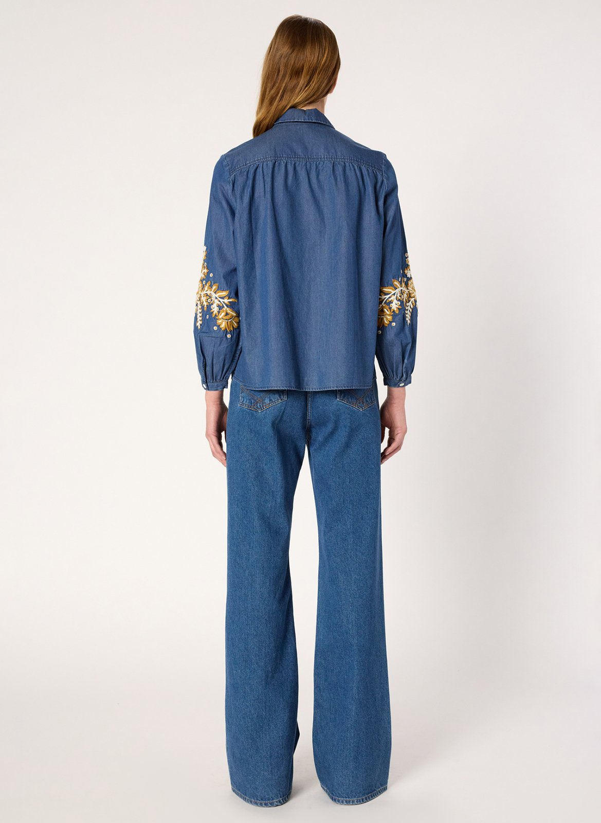 Chemise droite en coton GERARD DAREL Bleu