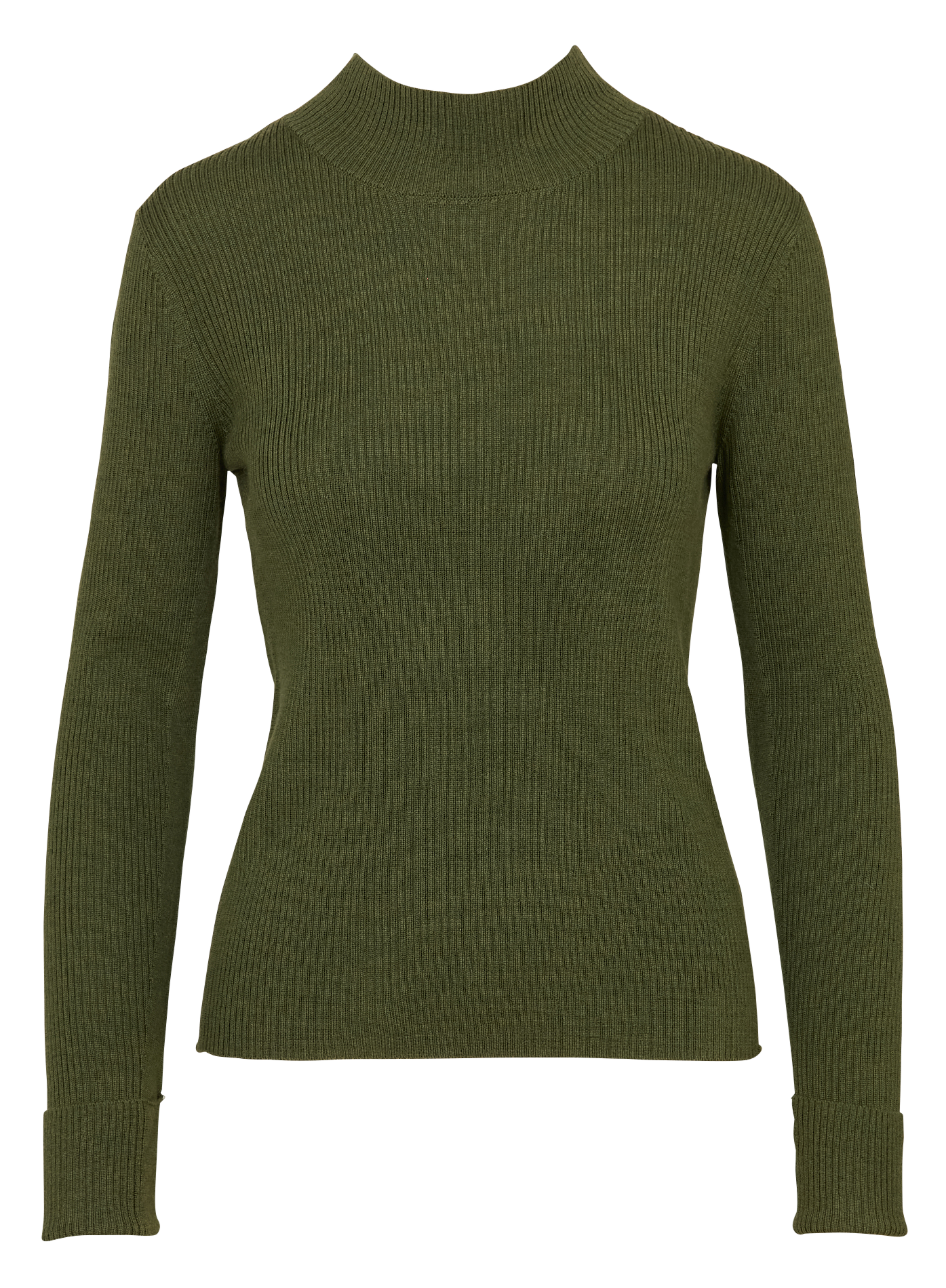 Pull ajusté col montant en laine BENSIMON Kaki