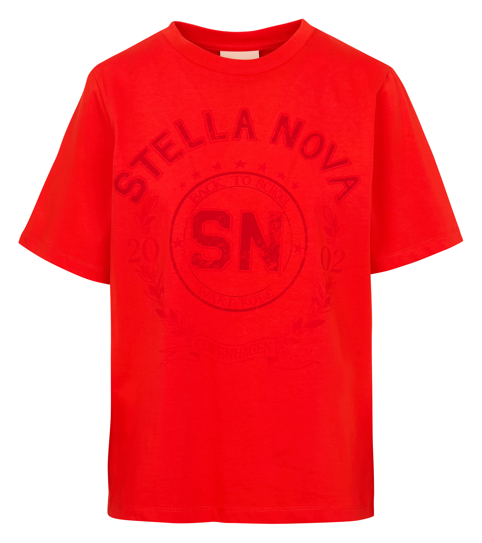 Tee-shirt droit col rond en coton STELLA NOVA Rouge