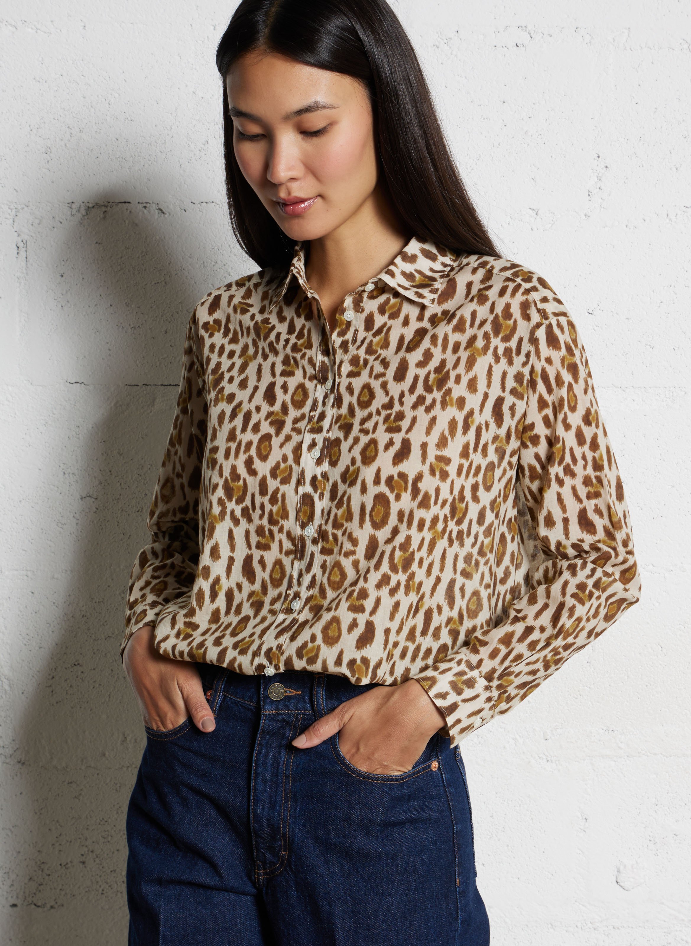 Blouse col classique en coton HARTFORD Multicolore