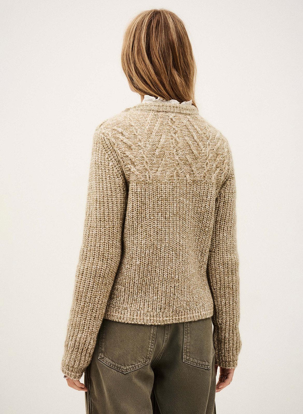 Oversized mixed wool sweater BA&SH Khaki