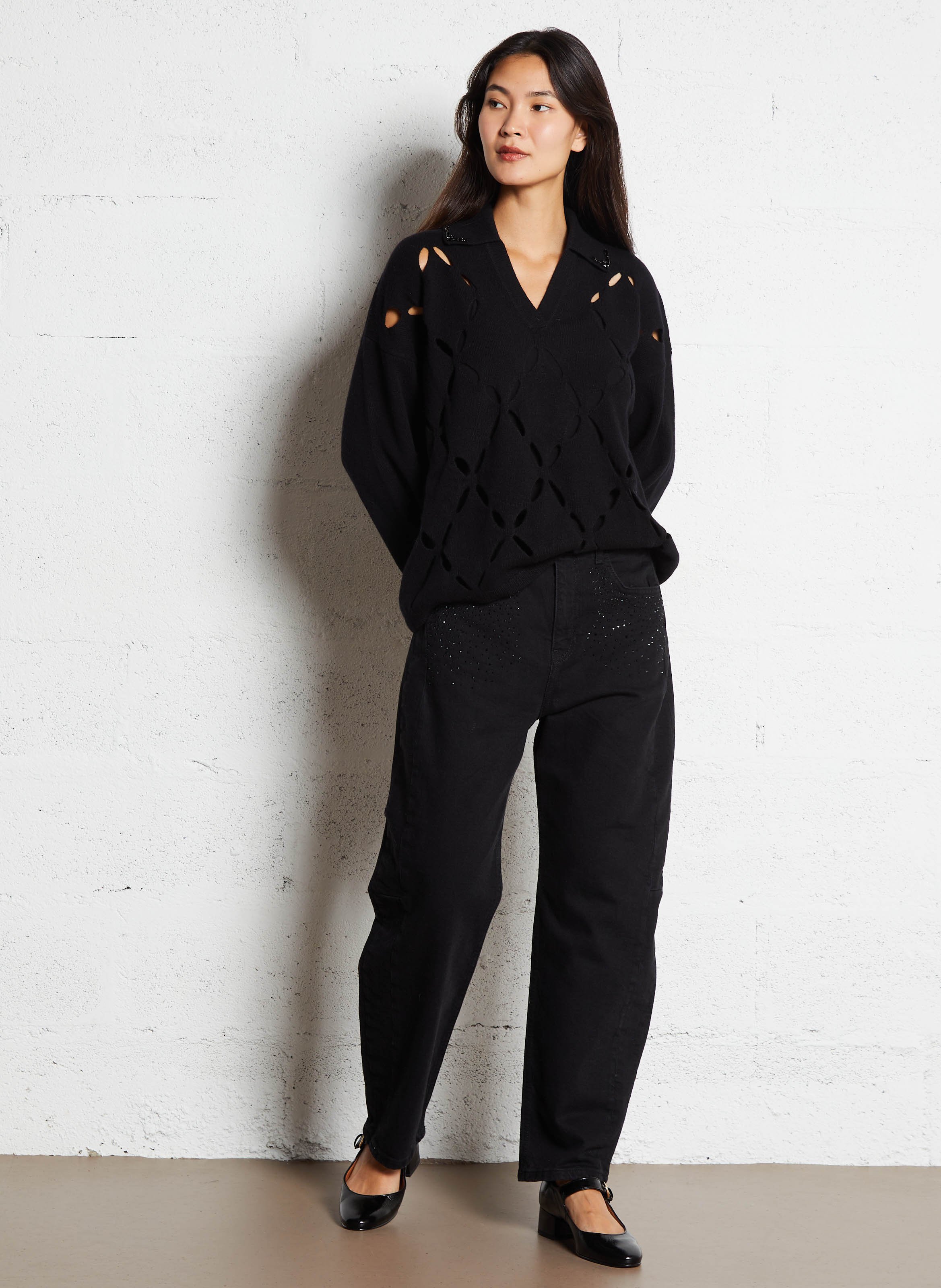 Pull oversize en laine LIU JO Noir